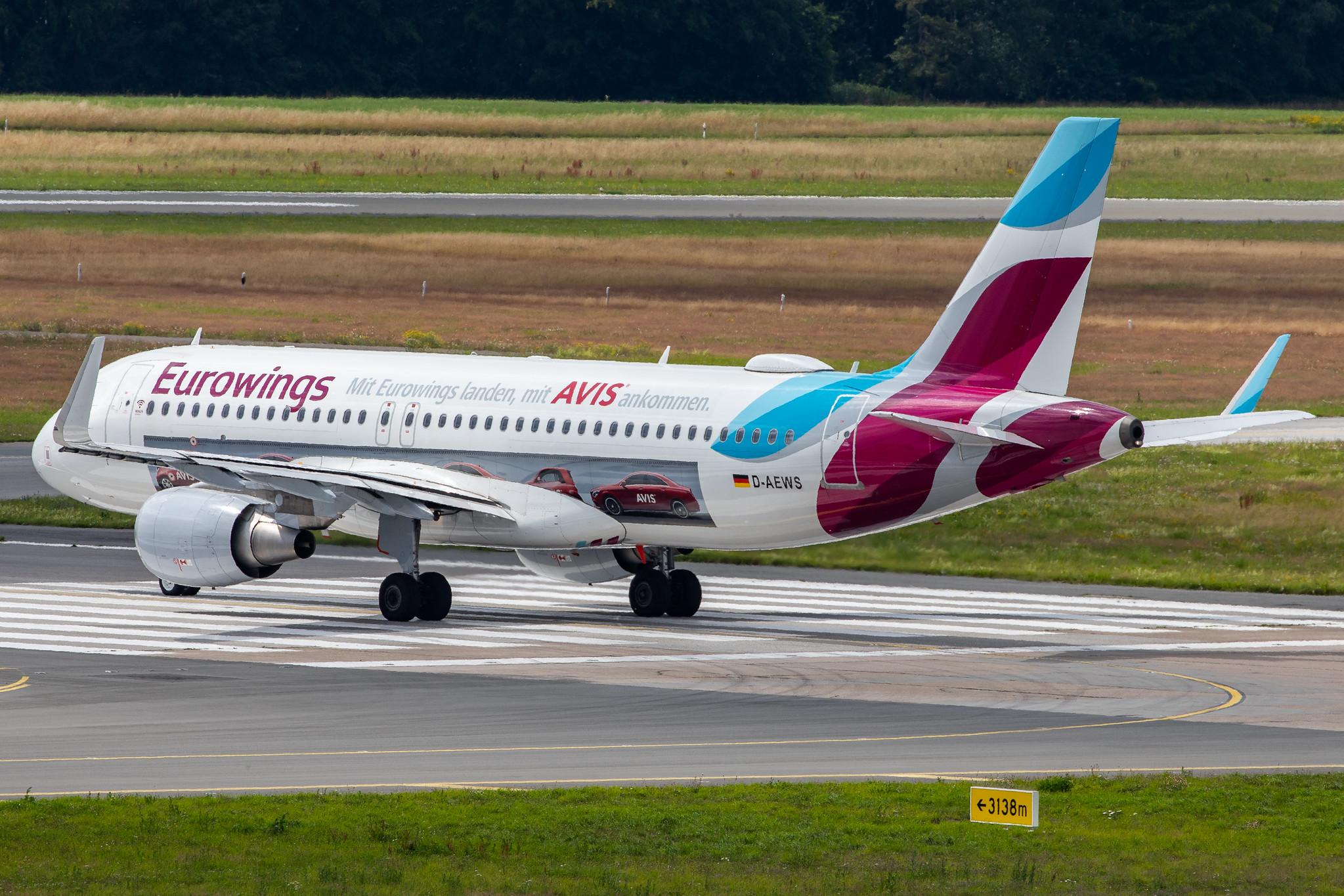Hamburg Airport: Eurowings (EW / EWG) |  Livery: AVIS Livery |  Airbus A320-214 A320 | D-AEWS | MSN 7439