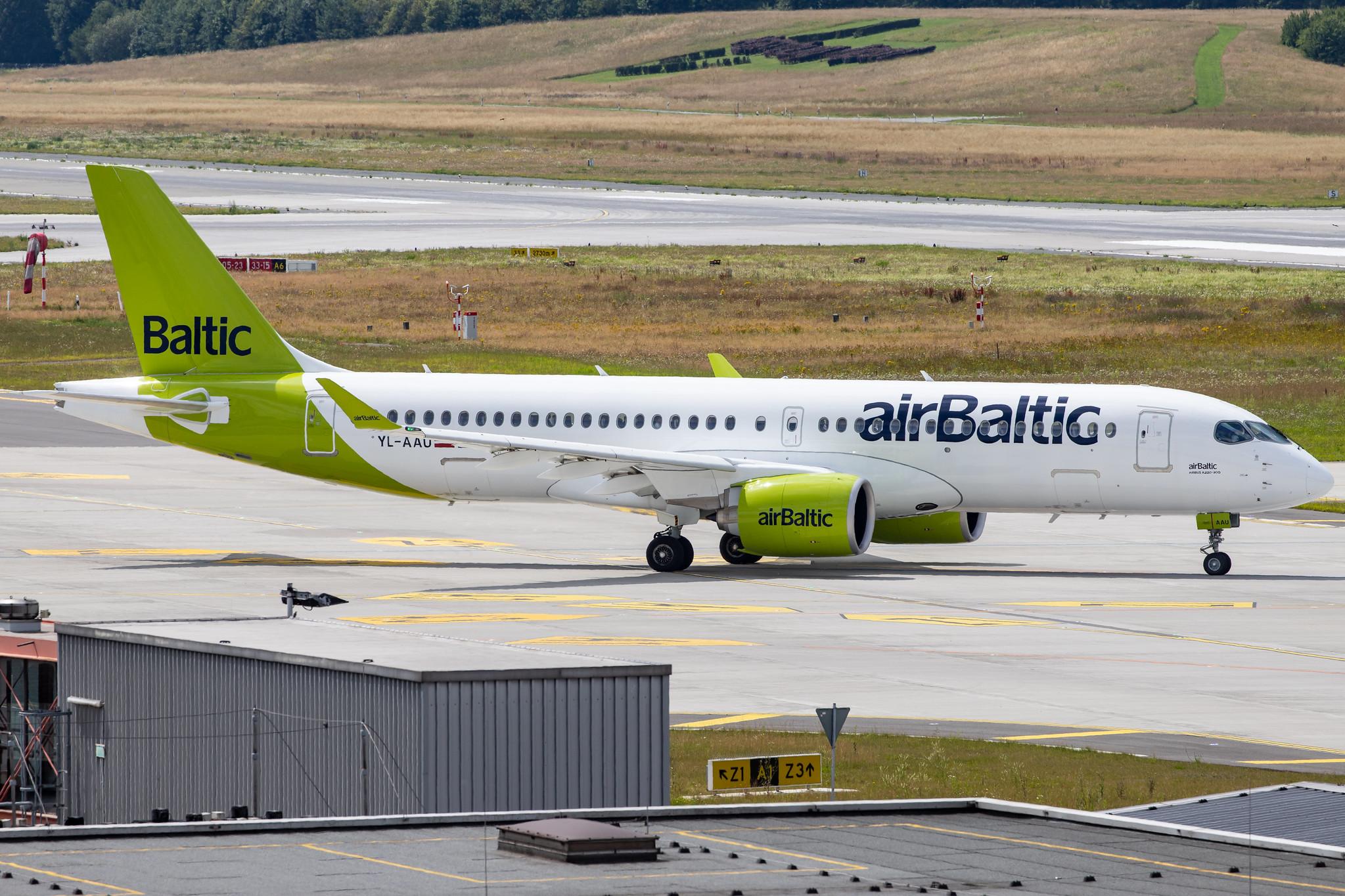 Hamburg Airport: Air Baltic (BT / BTI) |  Airbus A220-300 BCS3 | YL-AAU | MSN 55064