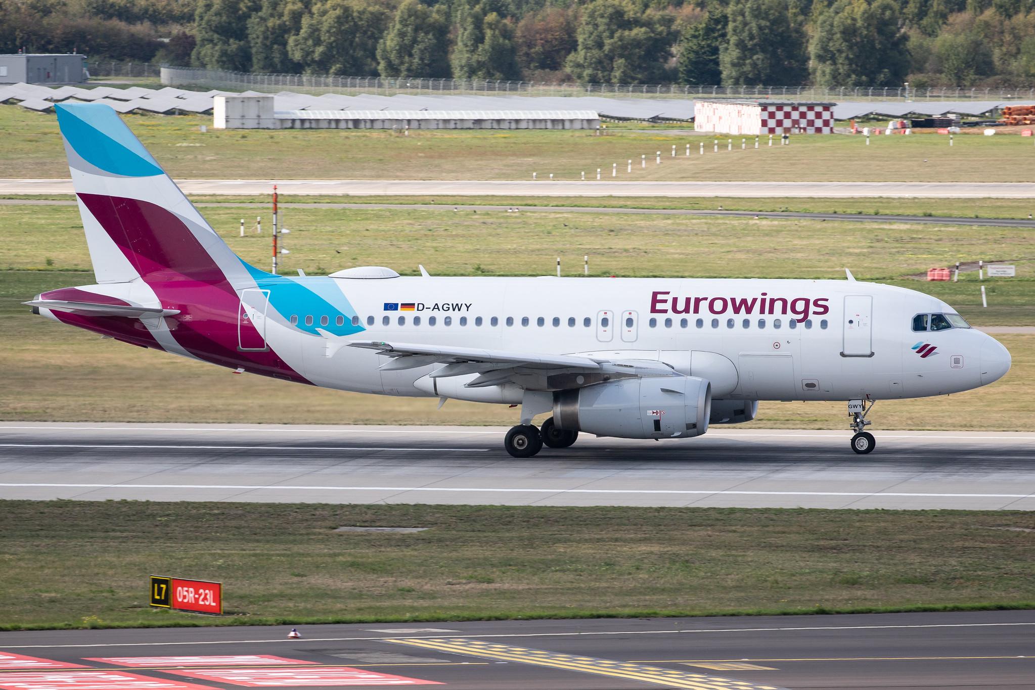 Düsseldorf Airport: Eurowings (EW / EWG) |  Airbus A319-132 A319 | D-AGWY | MSN 5941