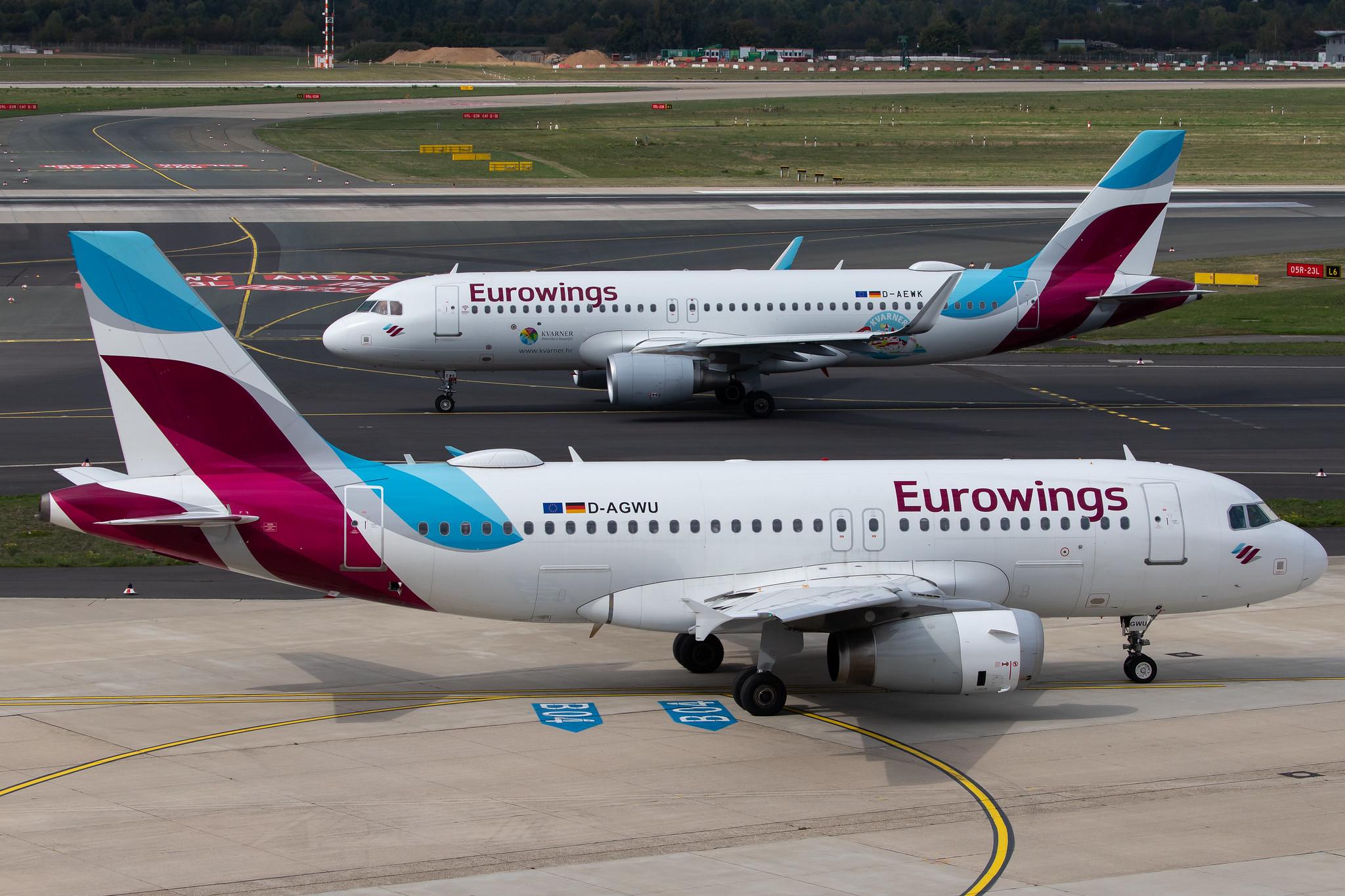 Düsseldorf Airport: Eurowings (EW / EWG) |  Airbus A319-132 A319 | D-AGWU | MSN 5457