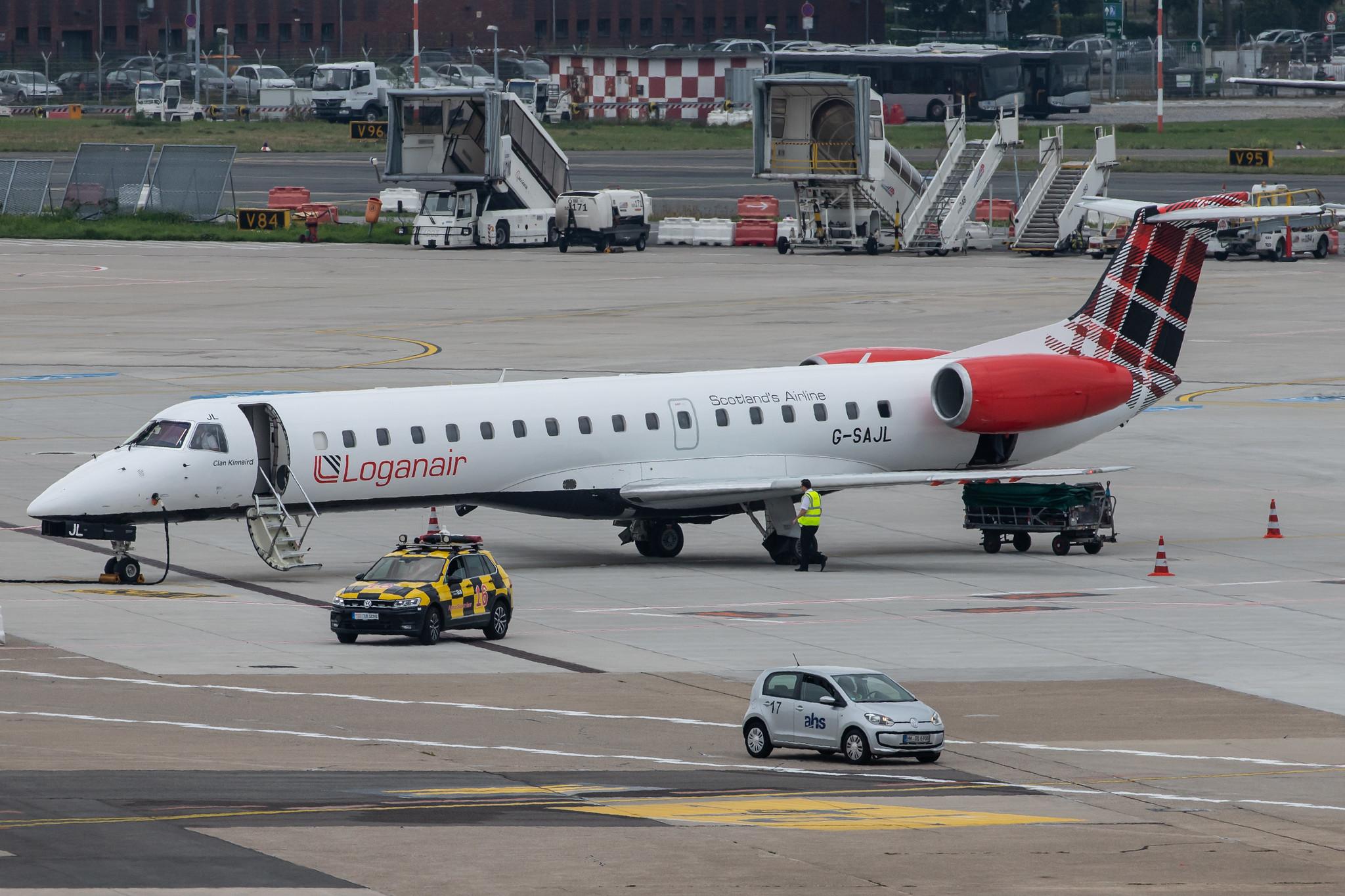 Düsseldorf Airport: Loganair (LM / LOG) |  Embraer ERJ-145EP E145 | G-SAJL | MSN 145136