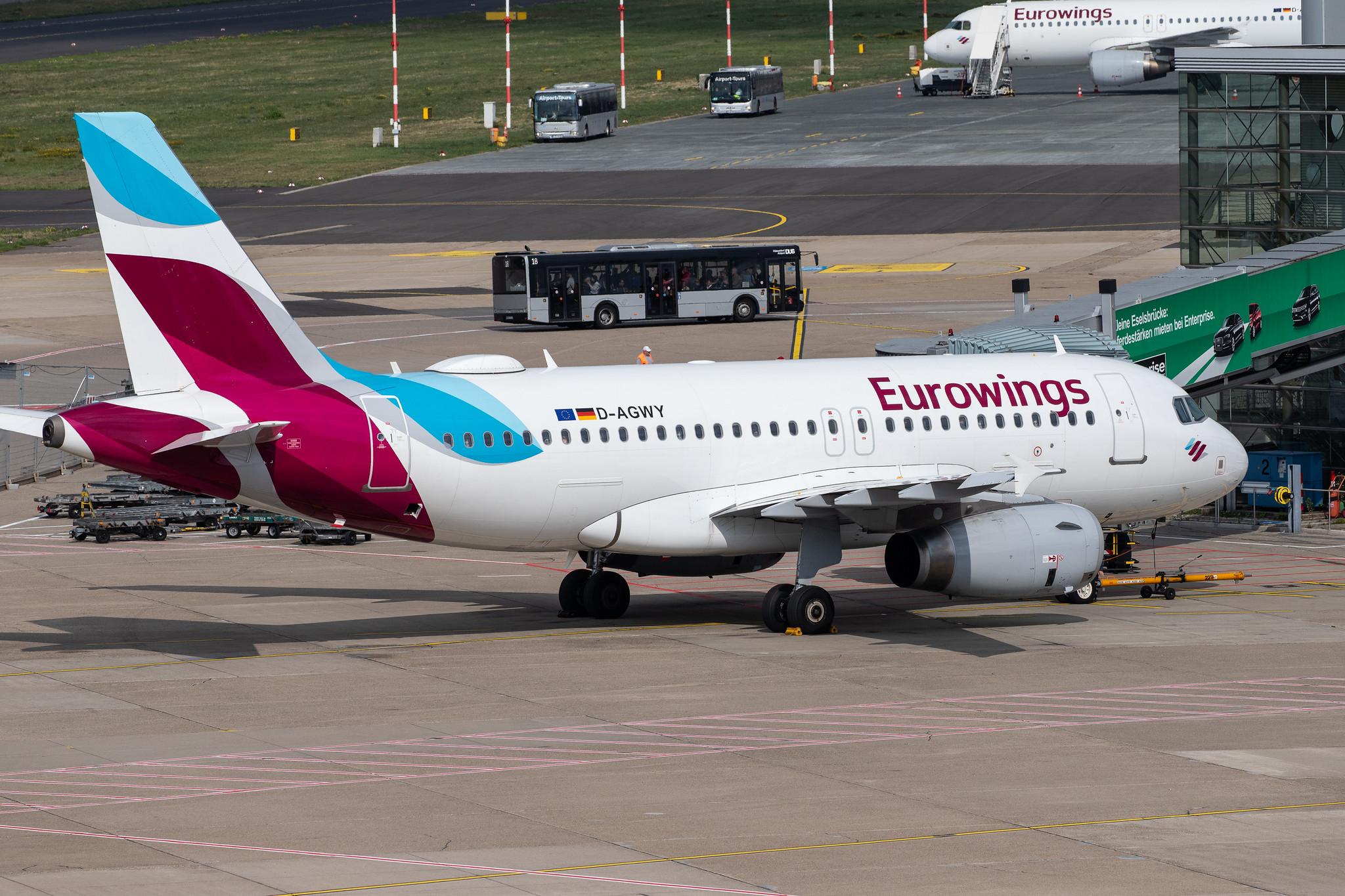 Düsseldorf Airport: Eurowings (EW / EWG) |  Airbus A319-132 A319 | D-AGWY | MSN 5941