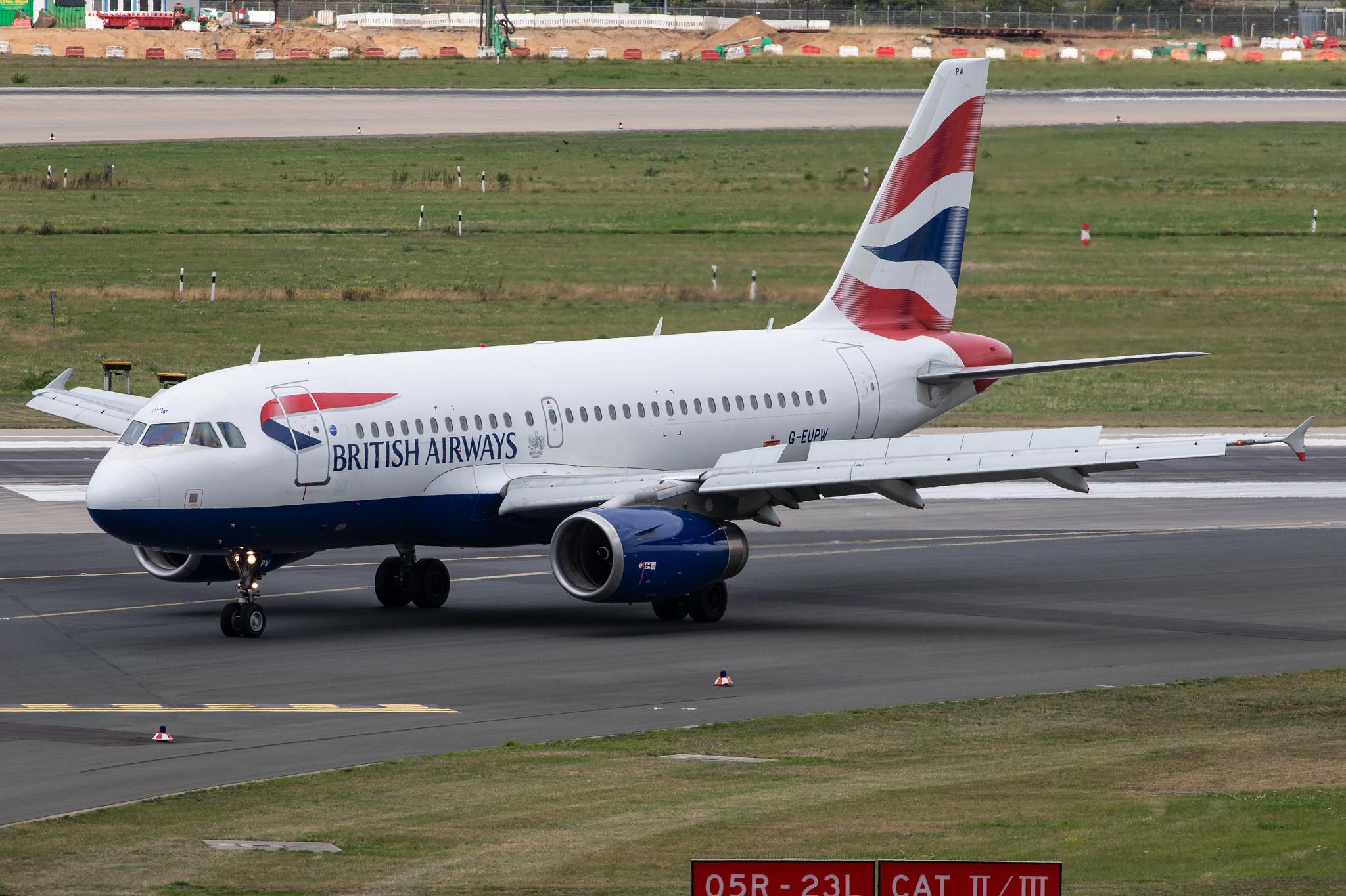Düsseldorf Airport: British Airways (BA / BAW) |  Airbus A319-131 A319 | G-EUPW | MSN 1440