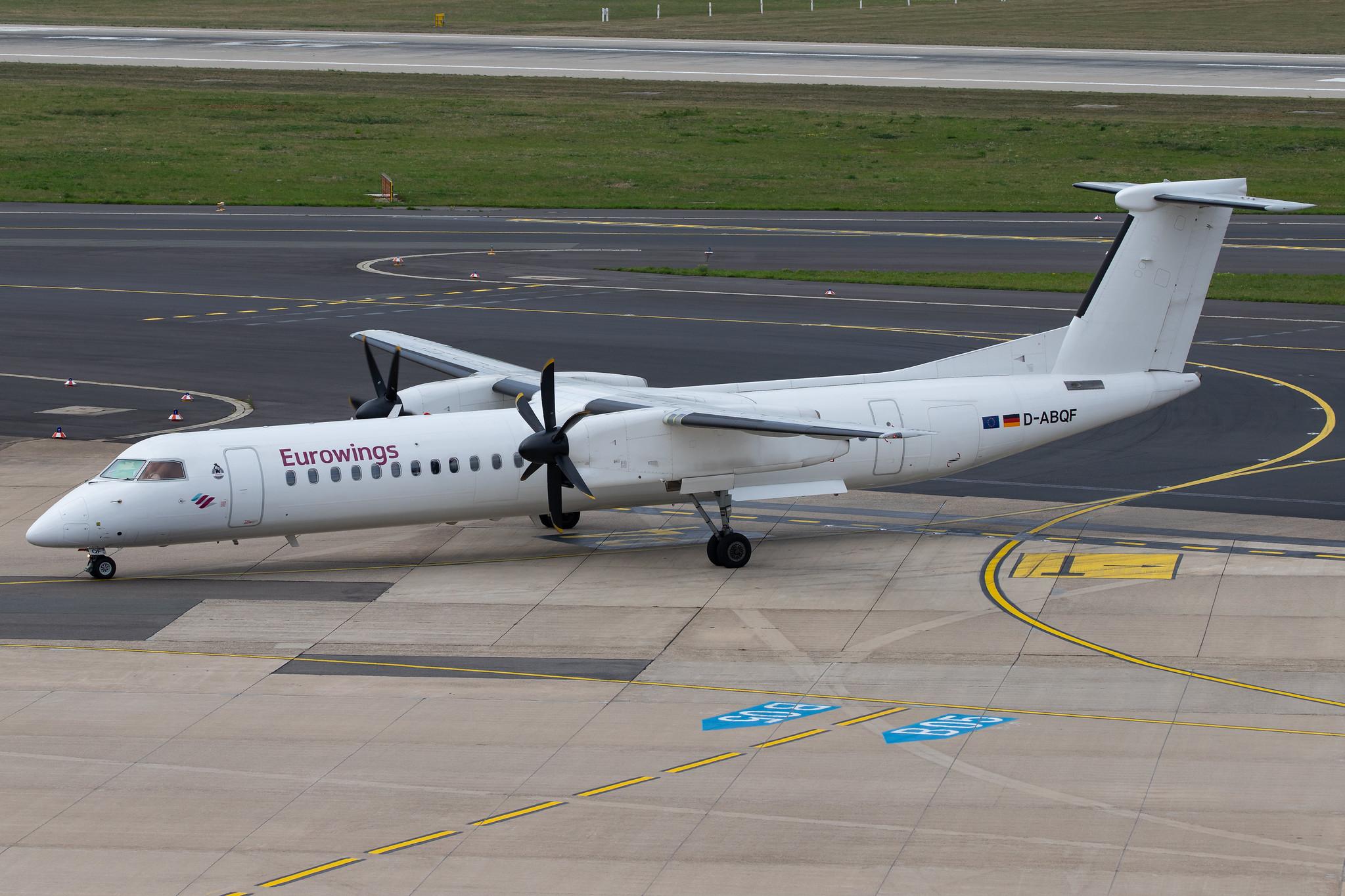 Düsseldorf Airport: Eurowings (EW / EWG) | Operator: Luftfahrtgesellschaft Walter |  De Havilland Canada Dash 8-400 DH8D | D-ABQF | MSN 4245