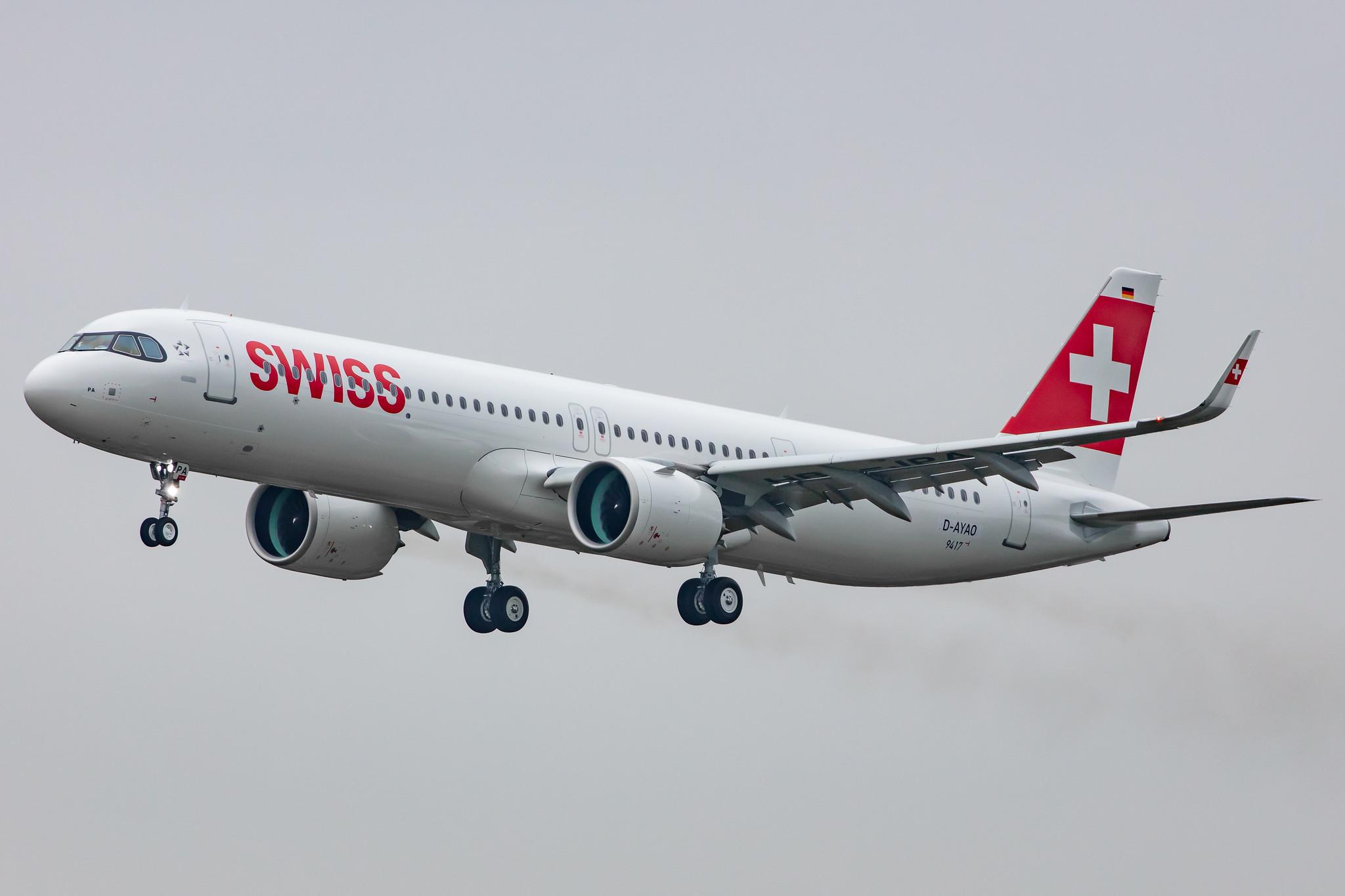 Hamburg Airport: Swiss (LX / SWR) |  Airbus A321-271NX A21N | D-AYAO | MSN 9417 (HB-JPA)