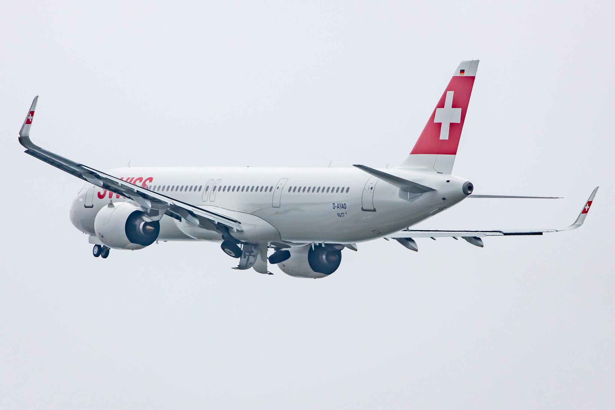 Hamburg Airport: Swiss (LX / SWR) |  Airbus A321-271NX A21N | D-AYAO | MSN 9417 (HB-JPA)