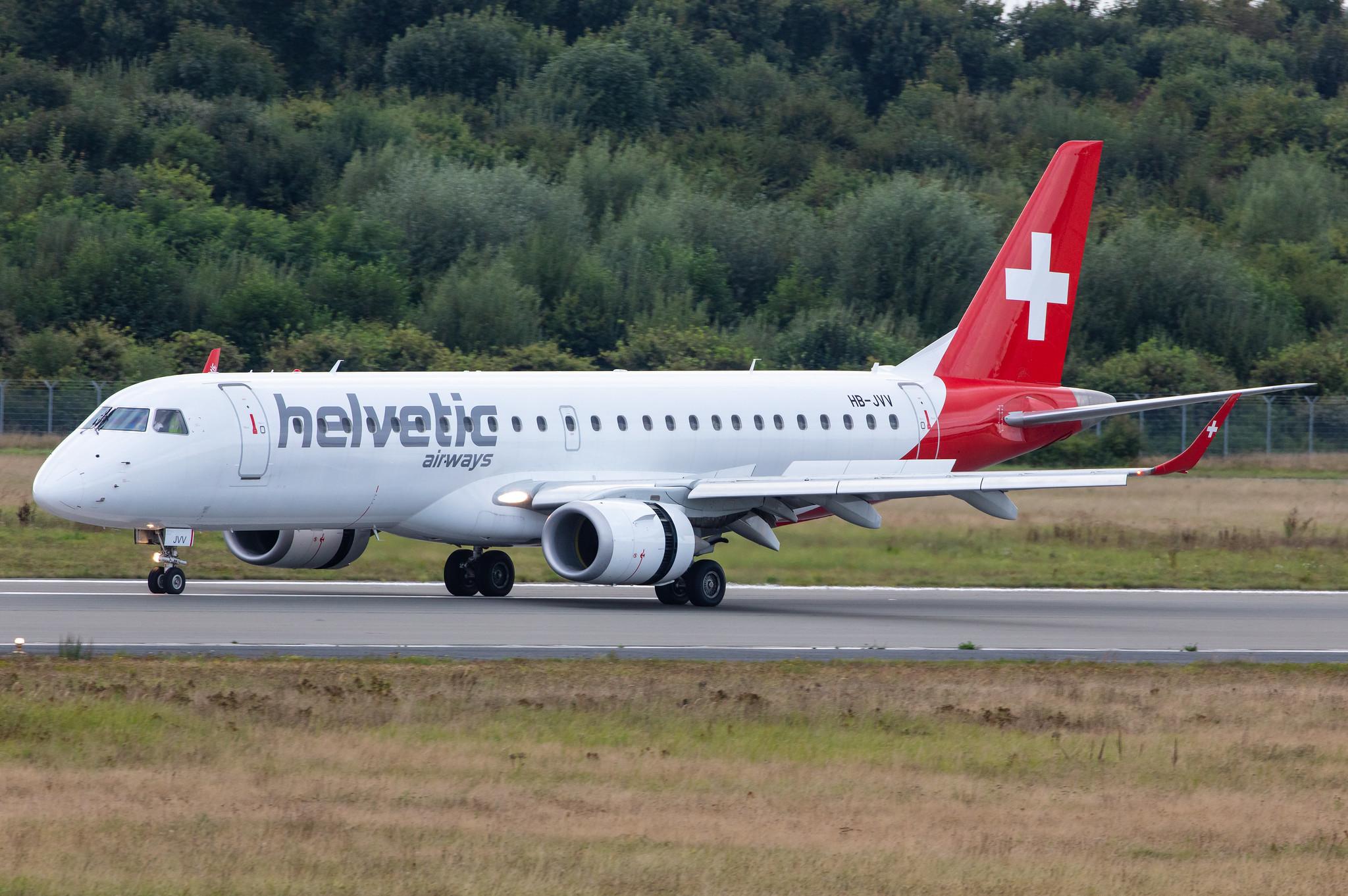 Hamburg Airport: Helvetic Airways (2L / OAW) |  Embraer E190LR E190 | HB-JVV | MSN 19000071