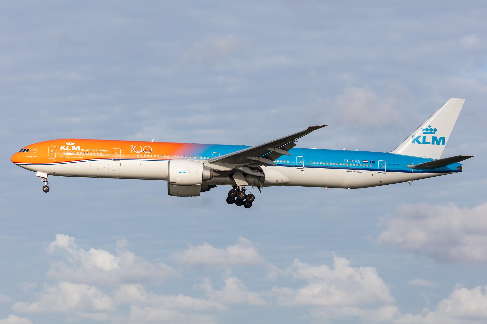 Amsterdam Airport Schiphol: KLM (KL / KLM) |  Livery: Orange Pride Livery |  Boeing 777-306(ER) B77W | PH-BVA | MSN 35671