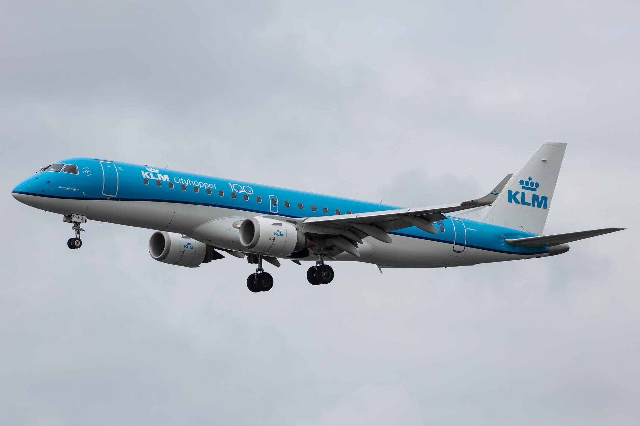 Amsterdam Airport Schiphol: KLM (KL / KLM) | Operator: KLM Cityhopper |  Embraer E190STD E190 | PH-EZI | MSN 19000322