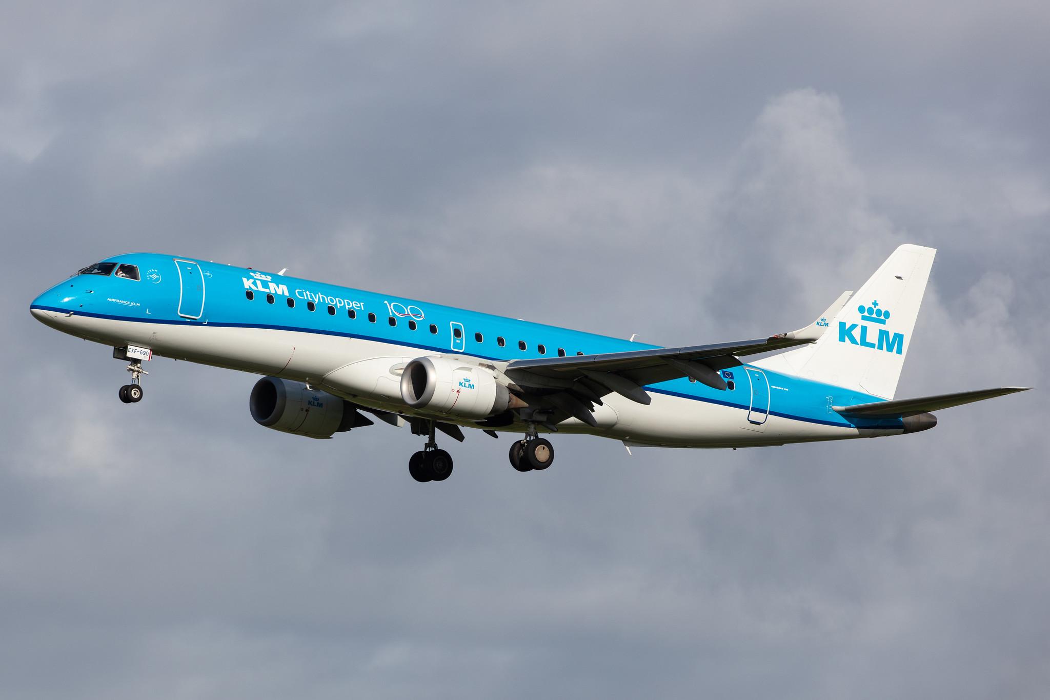Amsterdam Airport Schiphol: KLM (KL / KLM) | Operator: KLM Cityhopper |  Embraer E190STD E190 | PH-EXF | MSN 19000690