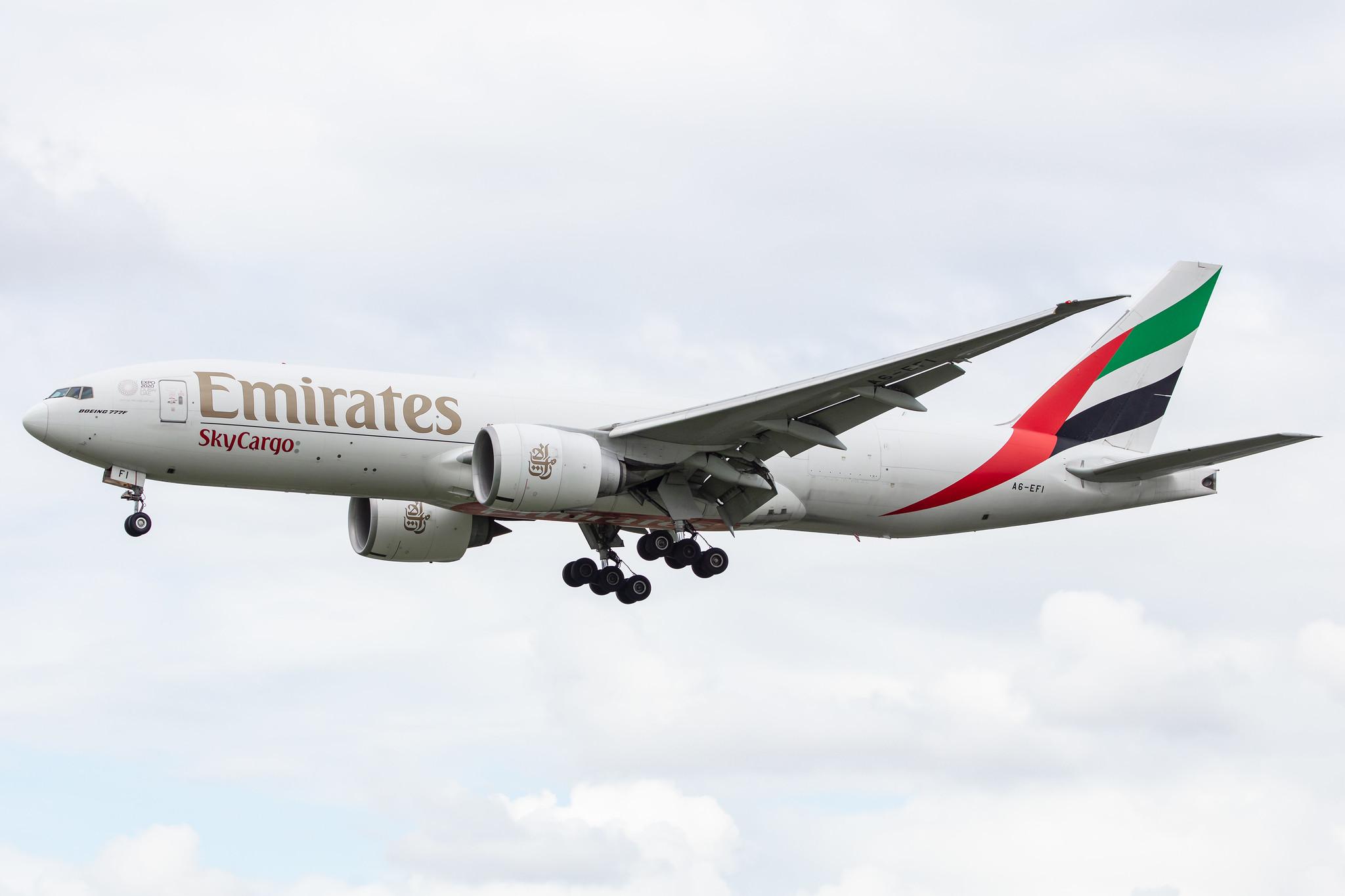 Amsterdam Airport Schiphol: Emirates SkyCargo (EK / UAE) | Operator: Emirates |  Boeing 777-F1H B77L | A6-EFI | MSN 35609