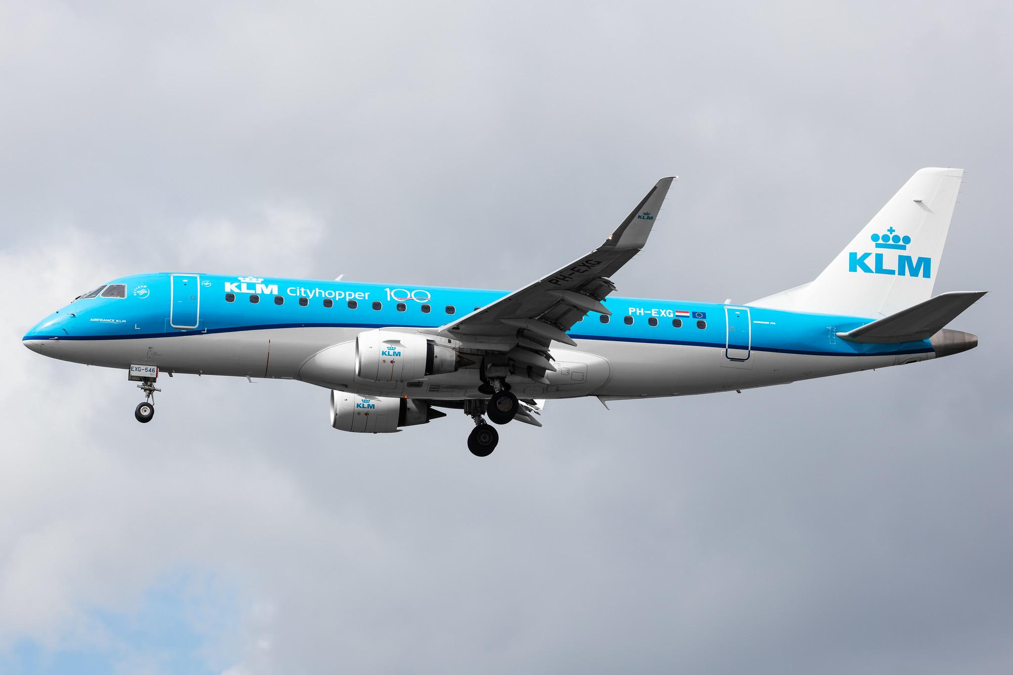 Amsterdam Airport Schiphol: KLM (KL / KLM) | Operator: KLM Cityhopper |  Embraer E175STD E75L | PH-EXG | MSN 17000546