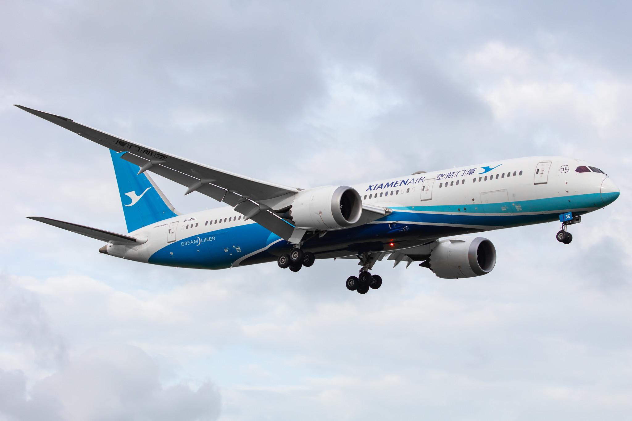 Amsterdam Airport Schiphol: Xiamen Air (MF / CXA) |  Boeing 787-9 Dreamliner B789 | B-7836 | MSN 63042