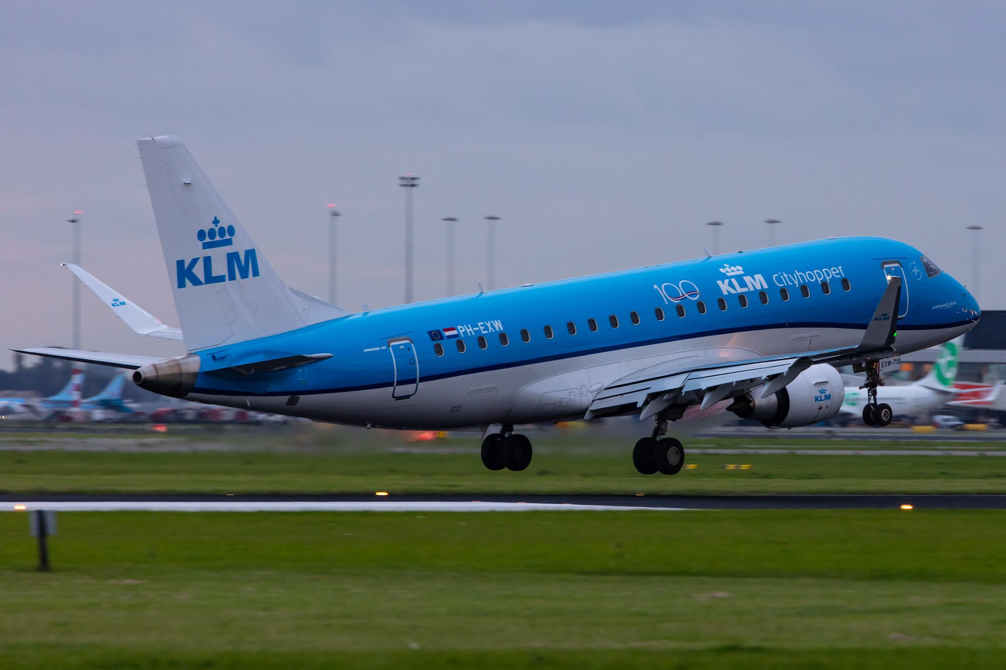 Amsterdam Airport Schiphol: KLM (KL / KLM) | Operator: KLM Cityhopper |  Embraer E175STD E75L | PH-EXW | MSN 17000710