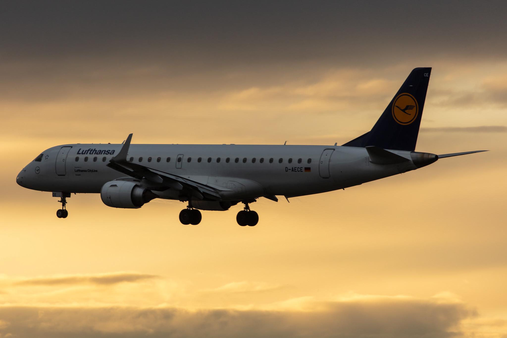 Frankfurt Airport: Lufthansa (LH / DLH) | Operator: Lufthansa CityLine |  Embraer E190LR E190 | D-AECE | MSN 19000341