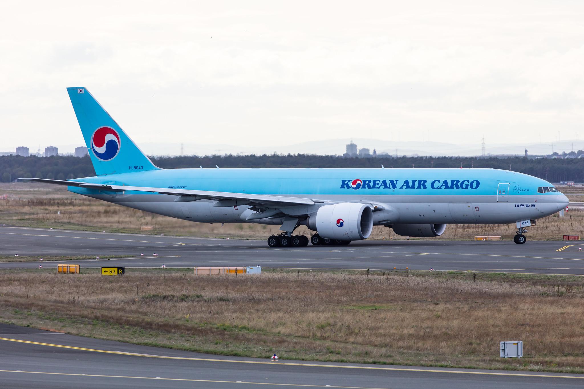 Frankfurt Airport: Korean Air Cargo (KE / KAL) | Operator: Korean Air |  Boeing 777-FB4 B77L | HL8043 | MSN 62693