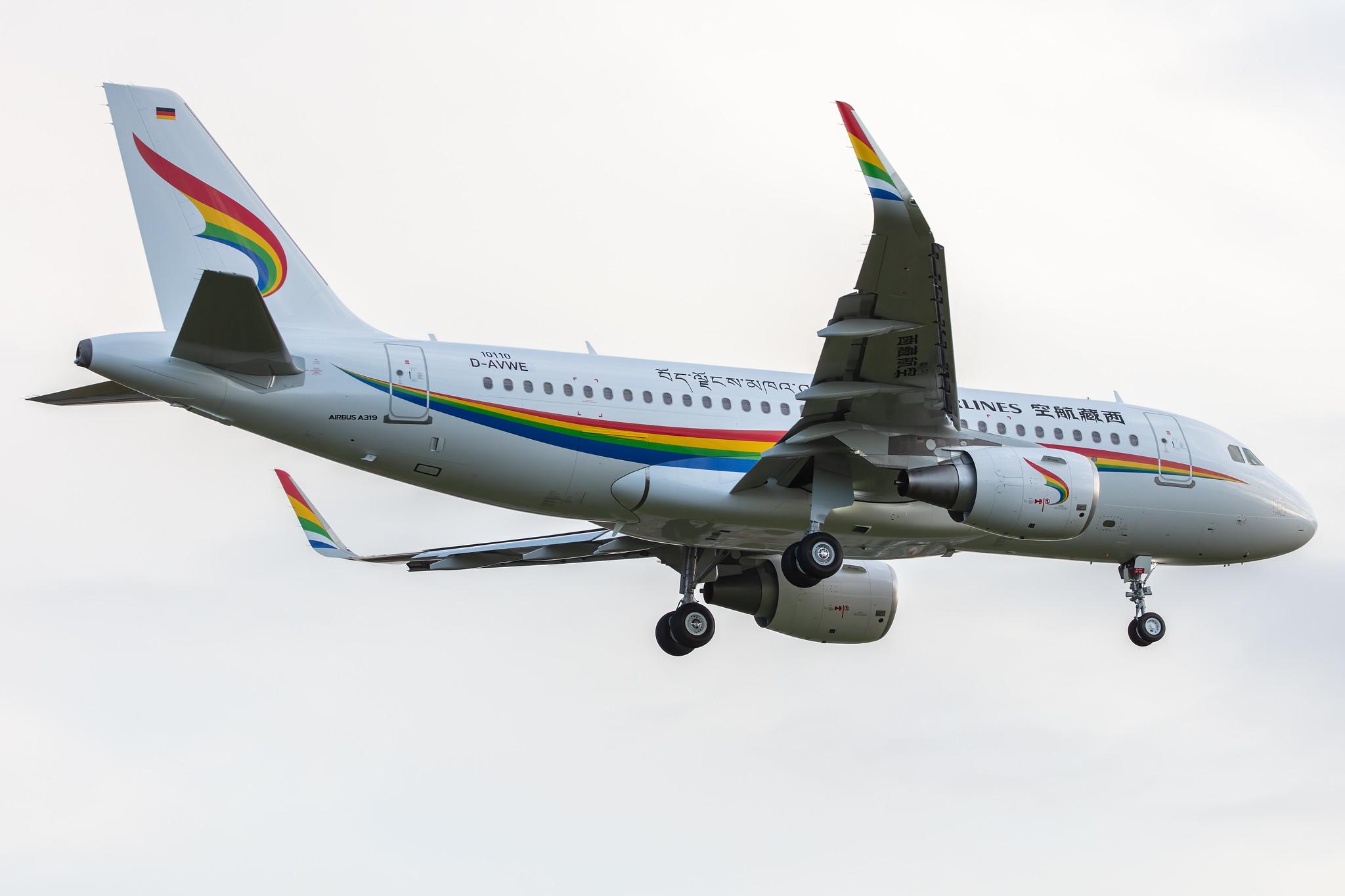 Hamburg Airport: Tibet Airlines (TV / TBA) |  Airbus A319-115SL A319 | D-AVWE | MSN 10110