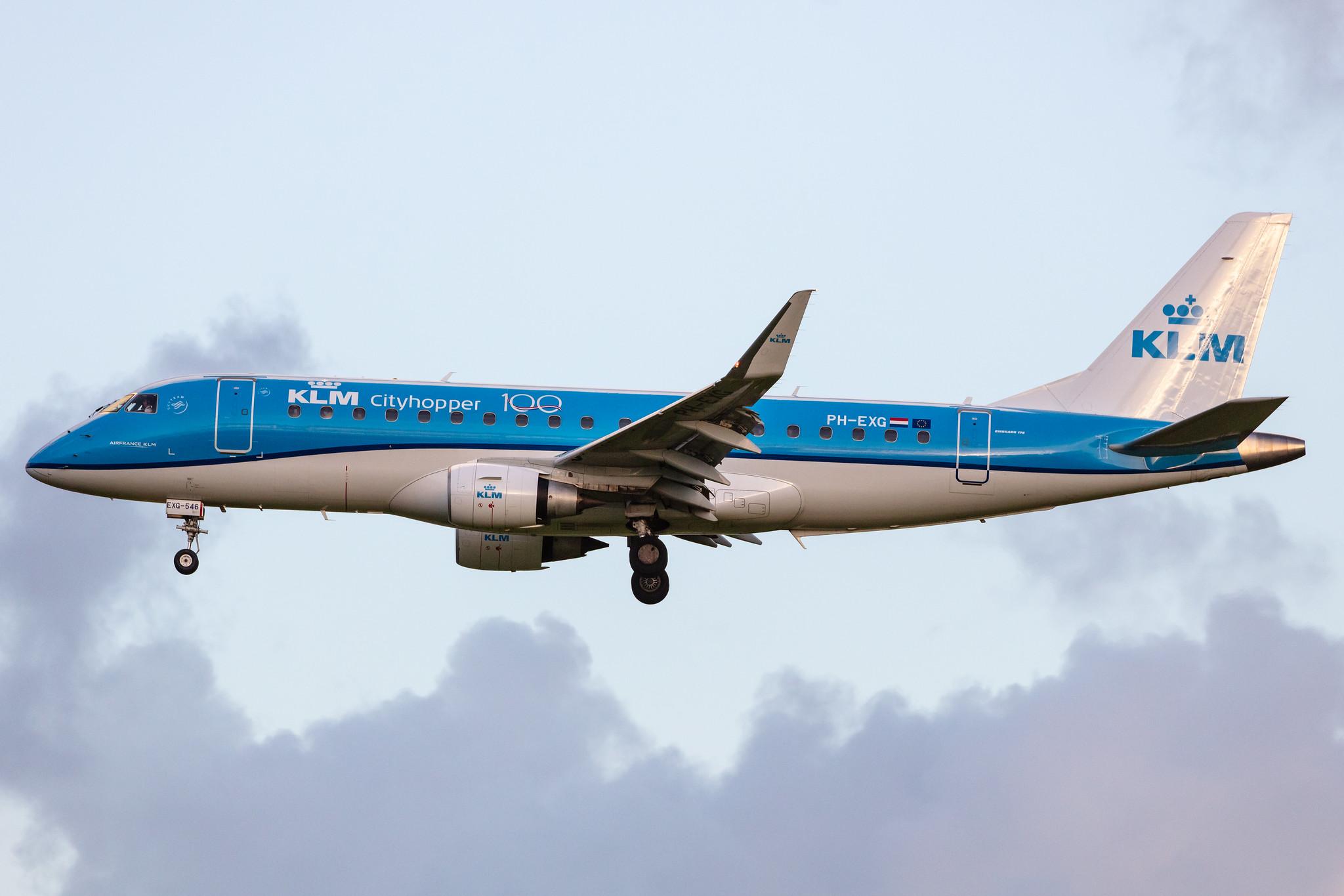 Amsterdam Airport Schiphol: KLM (KL / KLM) | Operator: KLM Cityhopper |  Embraer E175STD E75L | PH-EXG | MSN 17000546