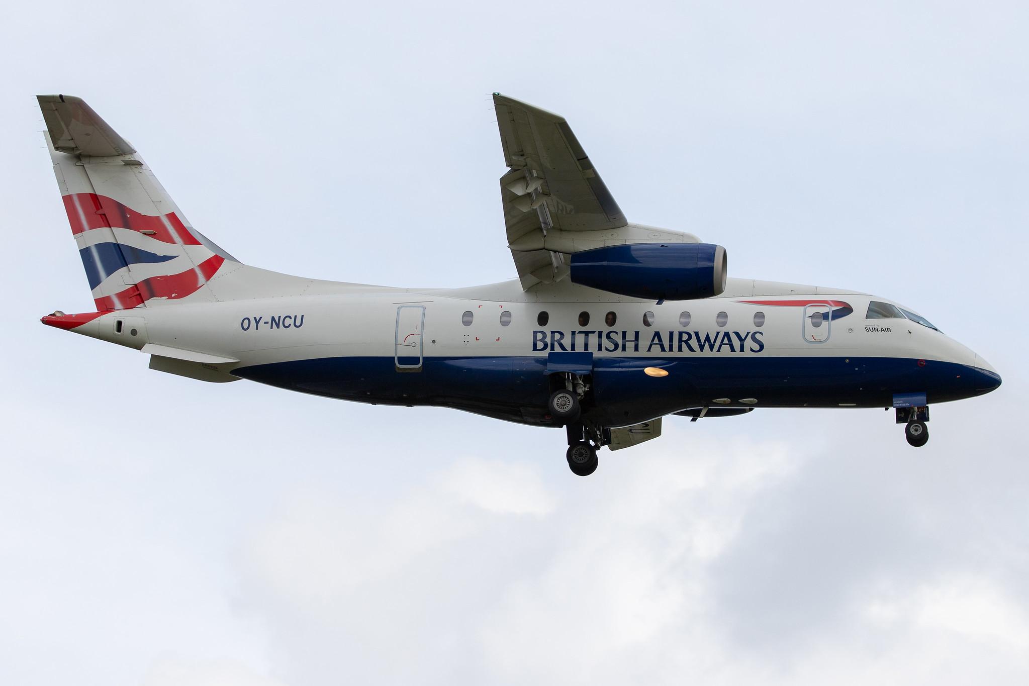 Hamburg Airport: British Airways (BA / BAW) | Operator: Sun-Air |  Dornier Do-328JET-300 J328 | OY-NCU | MSN 3122