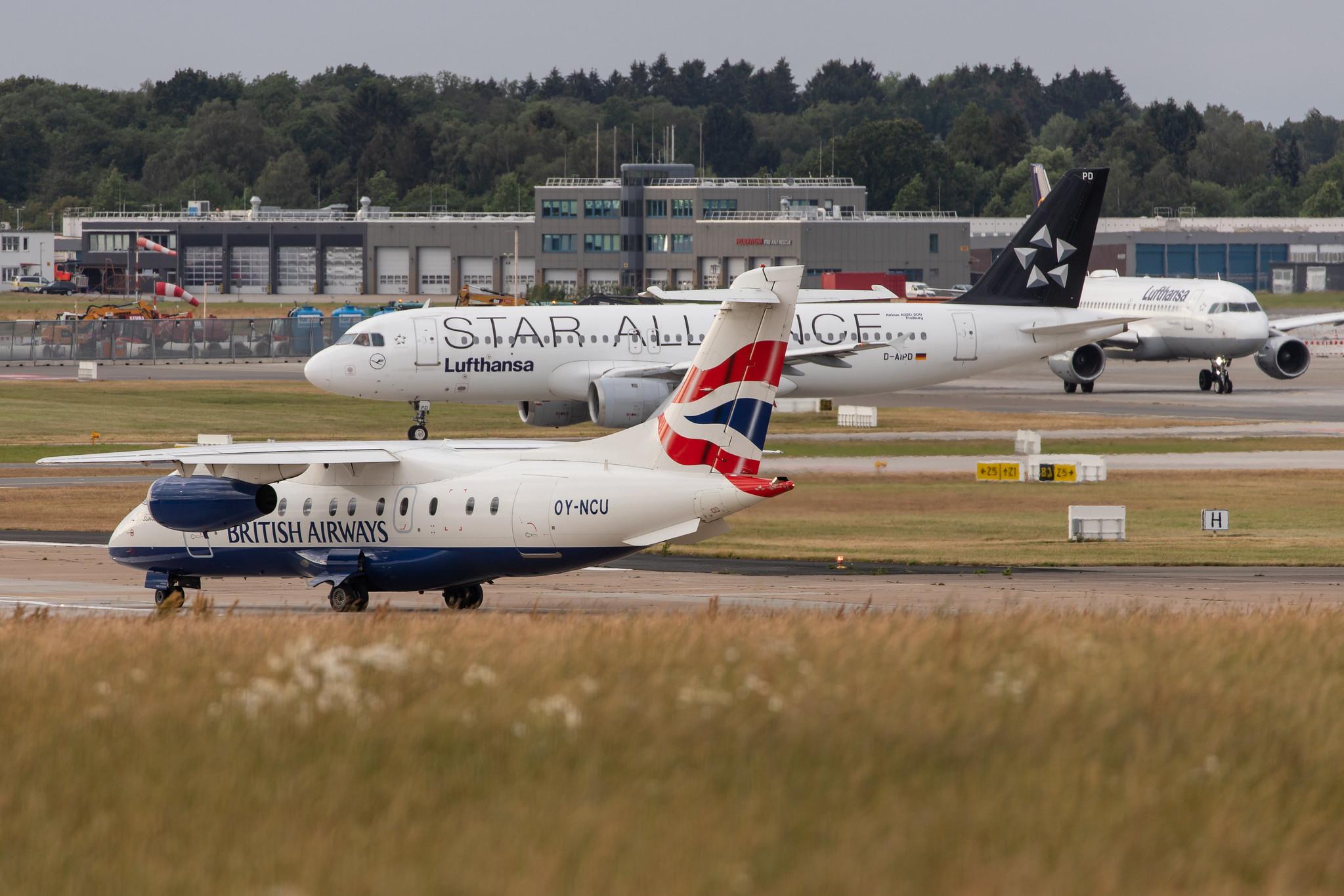 Hamburg Airport: British Airways (BA / BAW) | Operator: Sun-Air |  Dornier Do-328JET-300 J328 | OY-NCU | MSN 3122