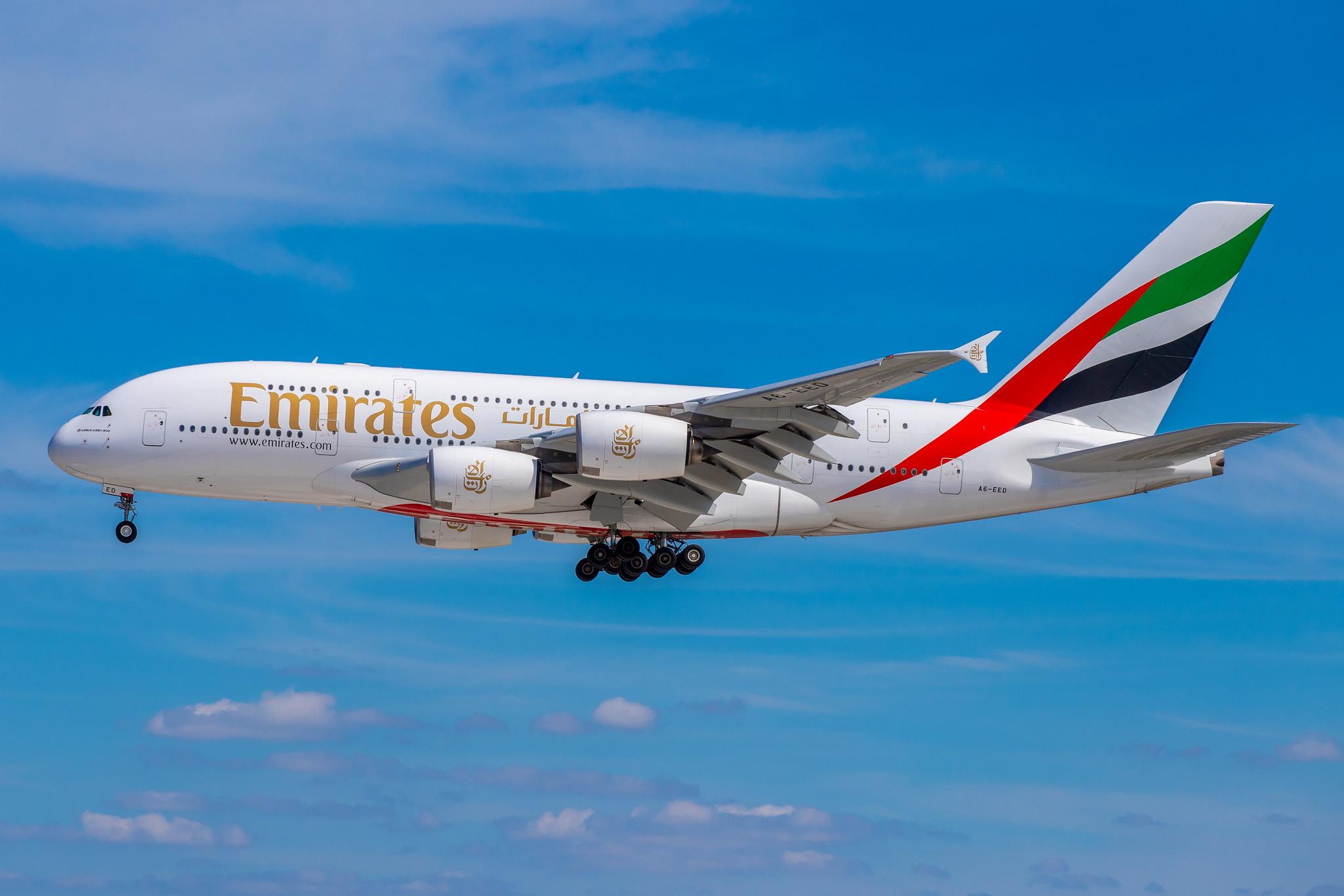 Hamburg Airport: Emirates (EK / UAE) |  Airbus A380-861 A388 | A6-EED | MSN 111