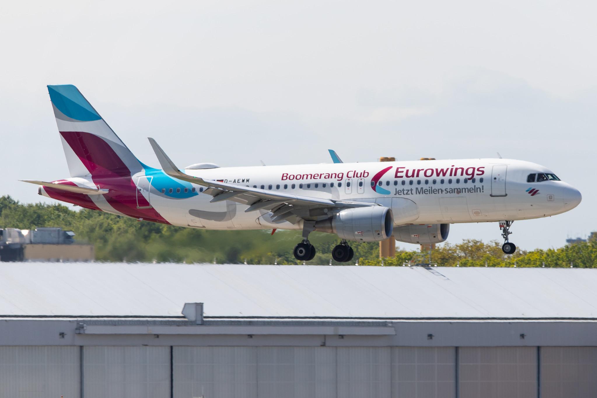 Hamburg Airport: Eurowings (EW / EWG) |  Livery: Boomerang Club Livery |  Airbus A320-214 A320 | D-AEWM | MSN 7259