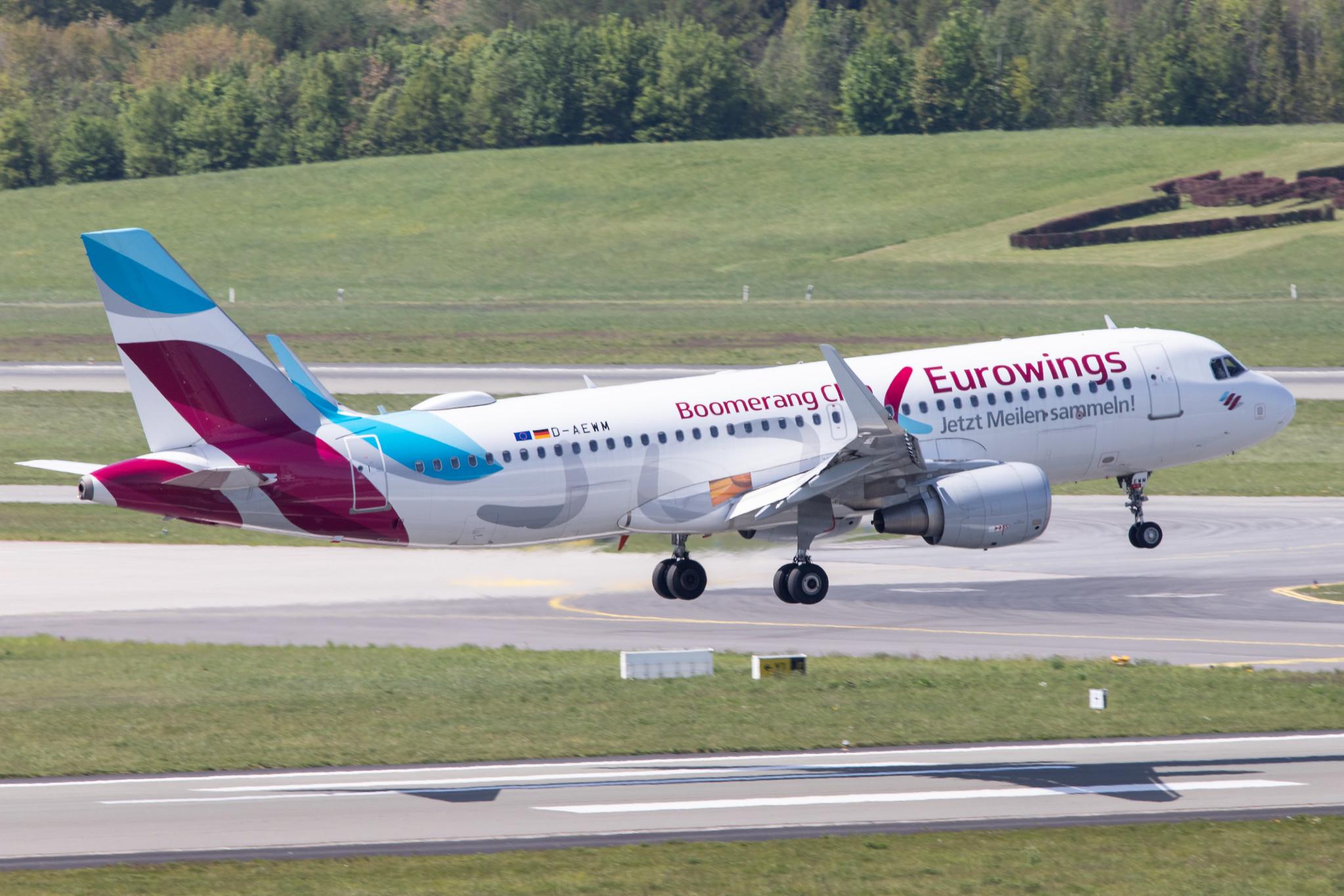 Hamburg Airport: Eurowings (EW / EWG) |  Livery: Boomerang Club Livery |  Airbus A320-214 A320 | D-AEWM | MSN 7259