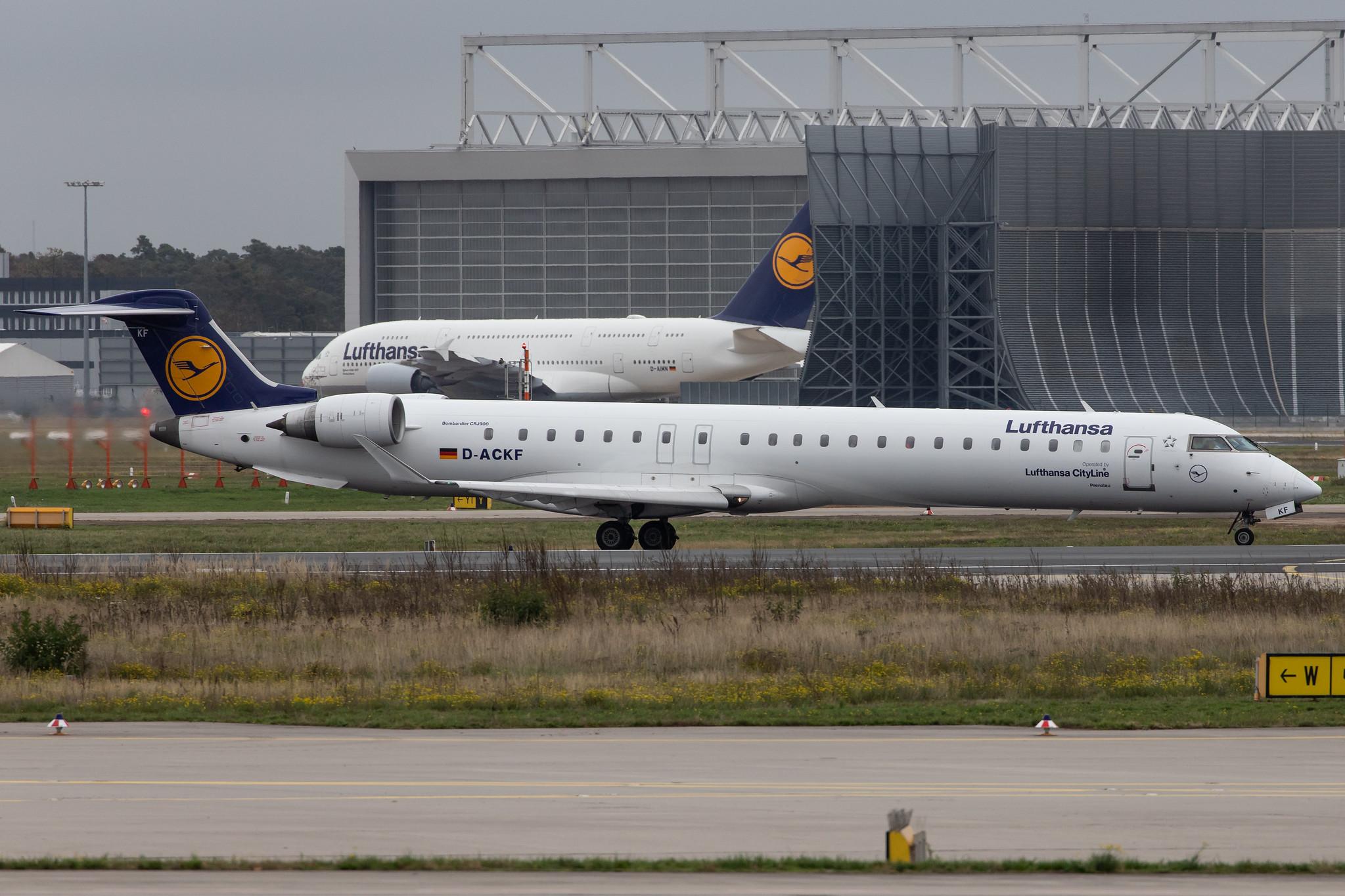 Frankfurt Airport: Lufthansa (LH / DLH) | Operator: Lufthansa CityLine |  Bombardier CRJ-900LR CRJ9 | D-ACKF | MSN 15083