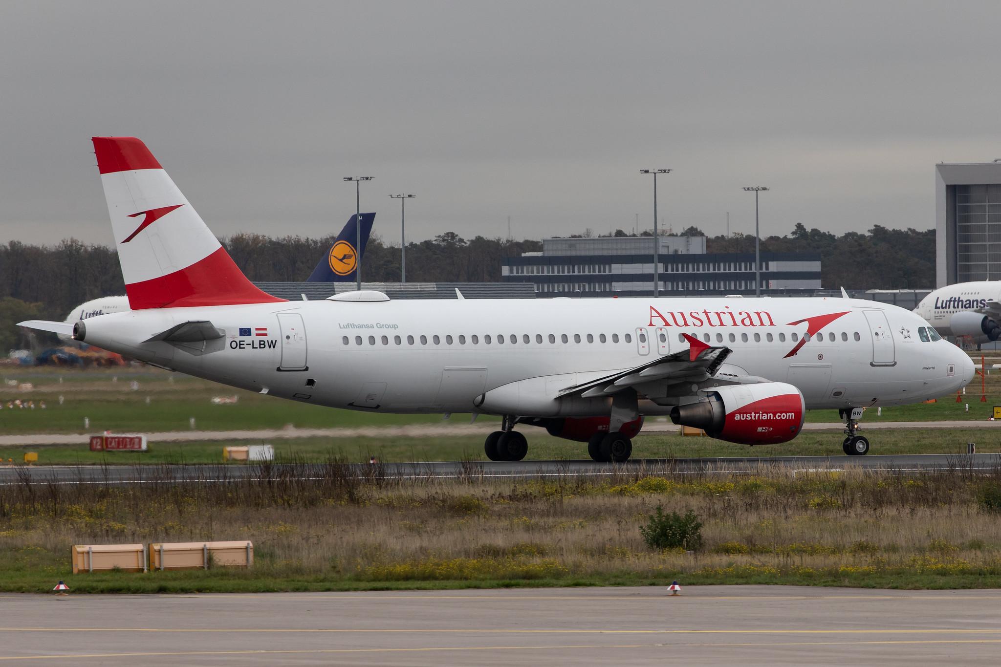 Frankfurt Airport: Austrian Airlines (OS / AUA) |  Airbus A320-214 A320 | OE-LBW | MSN 1678