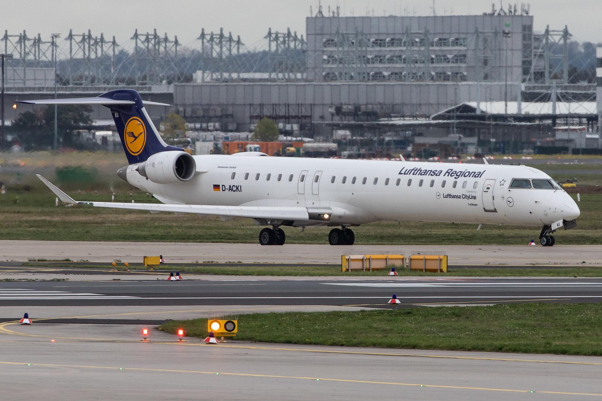 Frankfurt Airport: Lufthansa (LH / DLH) | Operator: Lufthansa CityLine |  Bombardier CRJ-900LR CRJ9 | D-ACKI | MSN 15088
