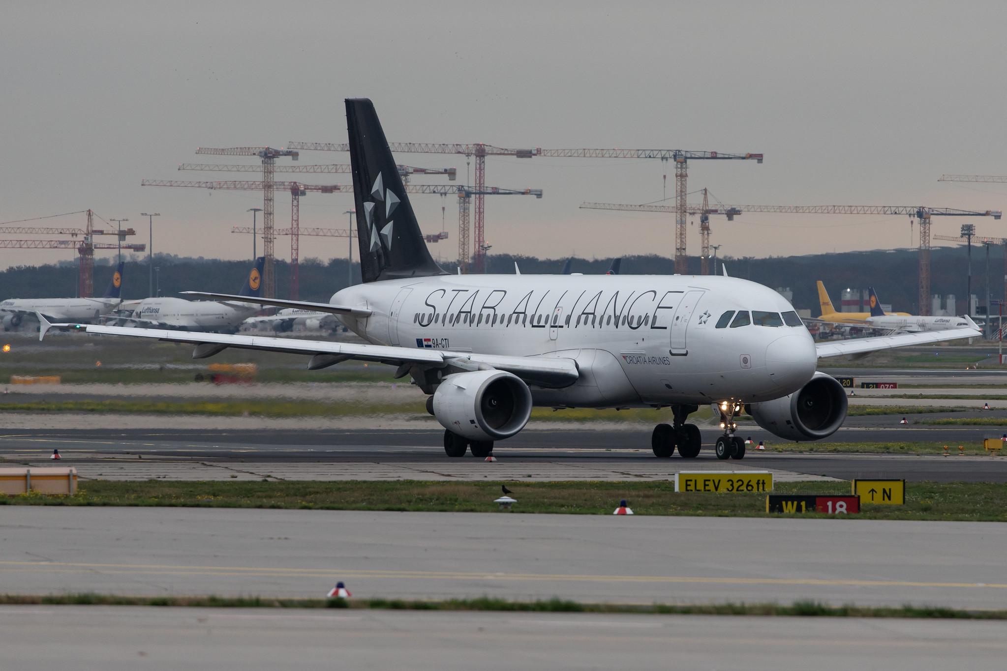 Frankfurt Airport: Croatia Airlines (OU / CTN) |  Livery: Star Alliance Livery |  Airbus A319-112 A319 | 9A-CTI | MSN 1029