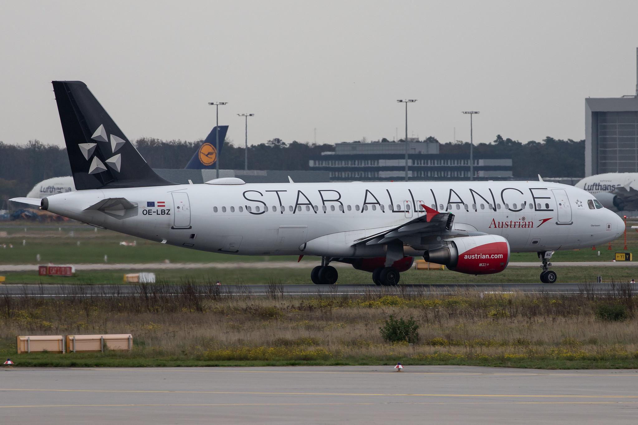 Frankfurt Airport: Austrian Airlines (OS / AUA) |  Livery: Star Alliance Livery |  Airbus A320-214 A320 | OE-LBZ | MSN 5181