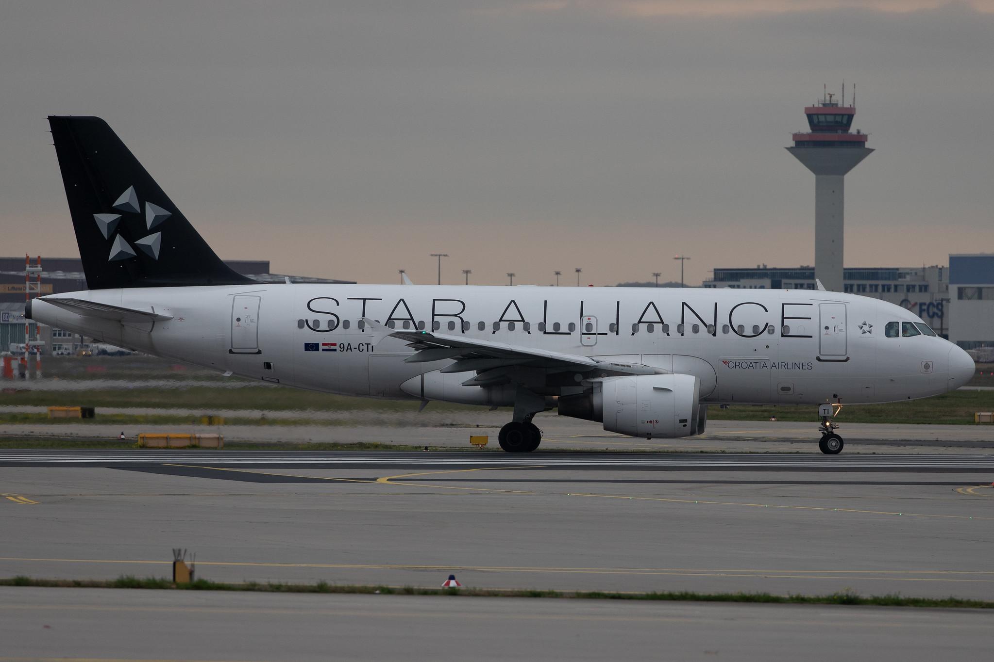 Frankfurt Airport: Croatia Airlines (OU / CTN) |  Livery: Star Alliance Livery |  Airbus A319-112 A319 | 9A-CTI | MSN 1029