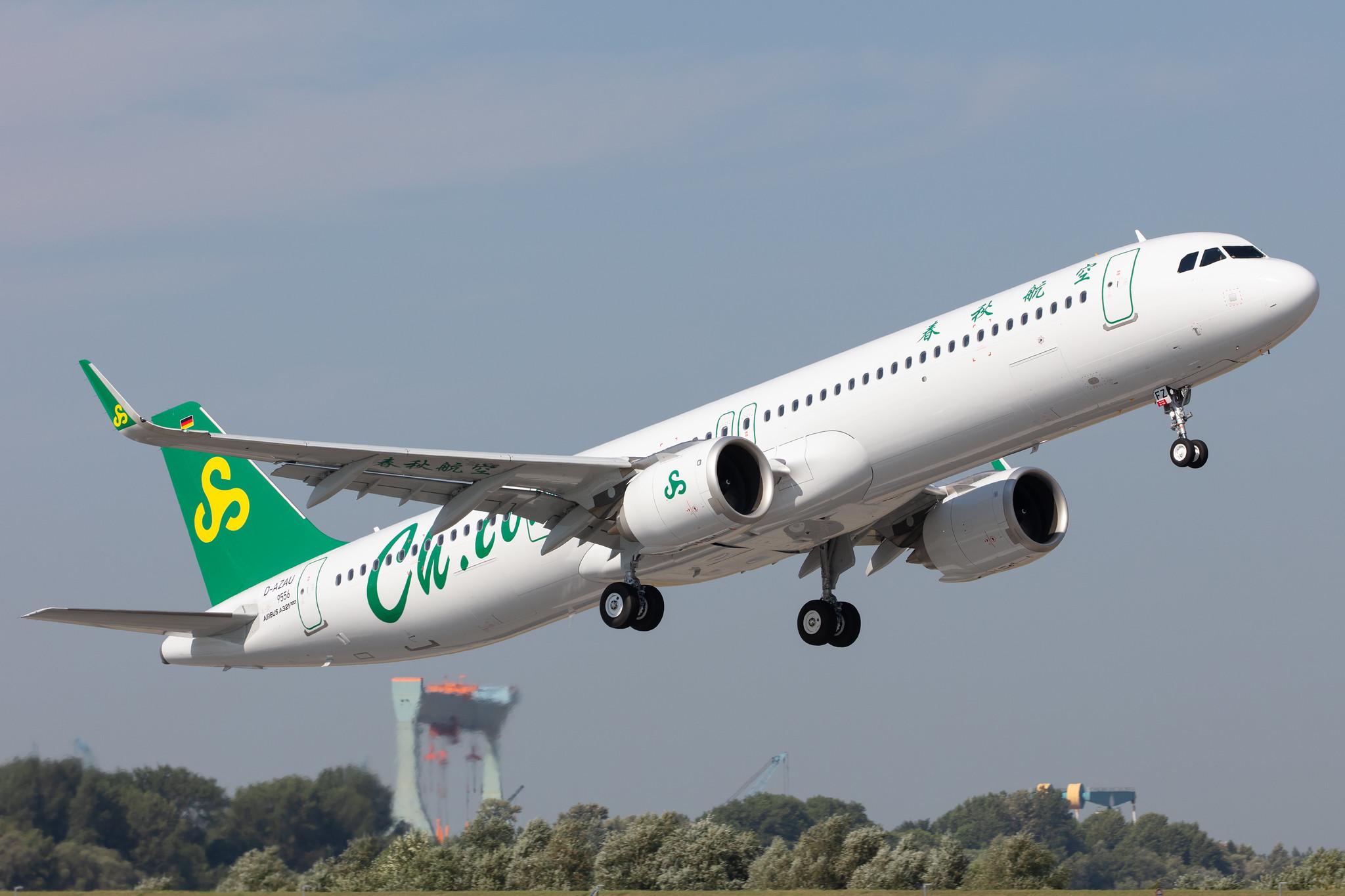 Hamburg Finkenwerder: Spring Airlines  (9C / CQH) |  Airbus A321-253NX A21N | D-AZAU (B-30FZ) | MSN 9556