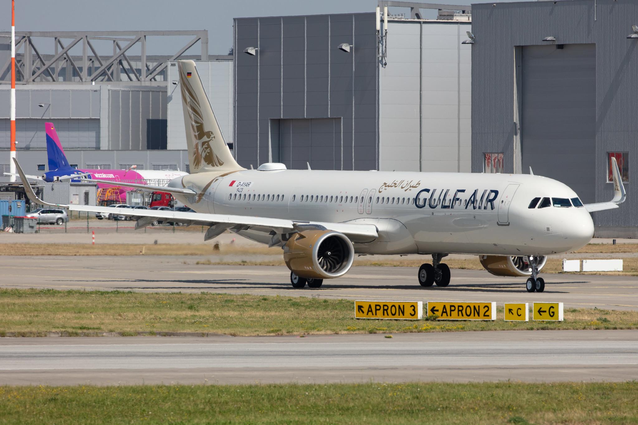 Hamburg Finkenwerder: Gulf Air (GF / GFA) |  Airbus A321-253NX A21N | D-AYAR (A9C-NA) | MSN 9433
