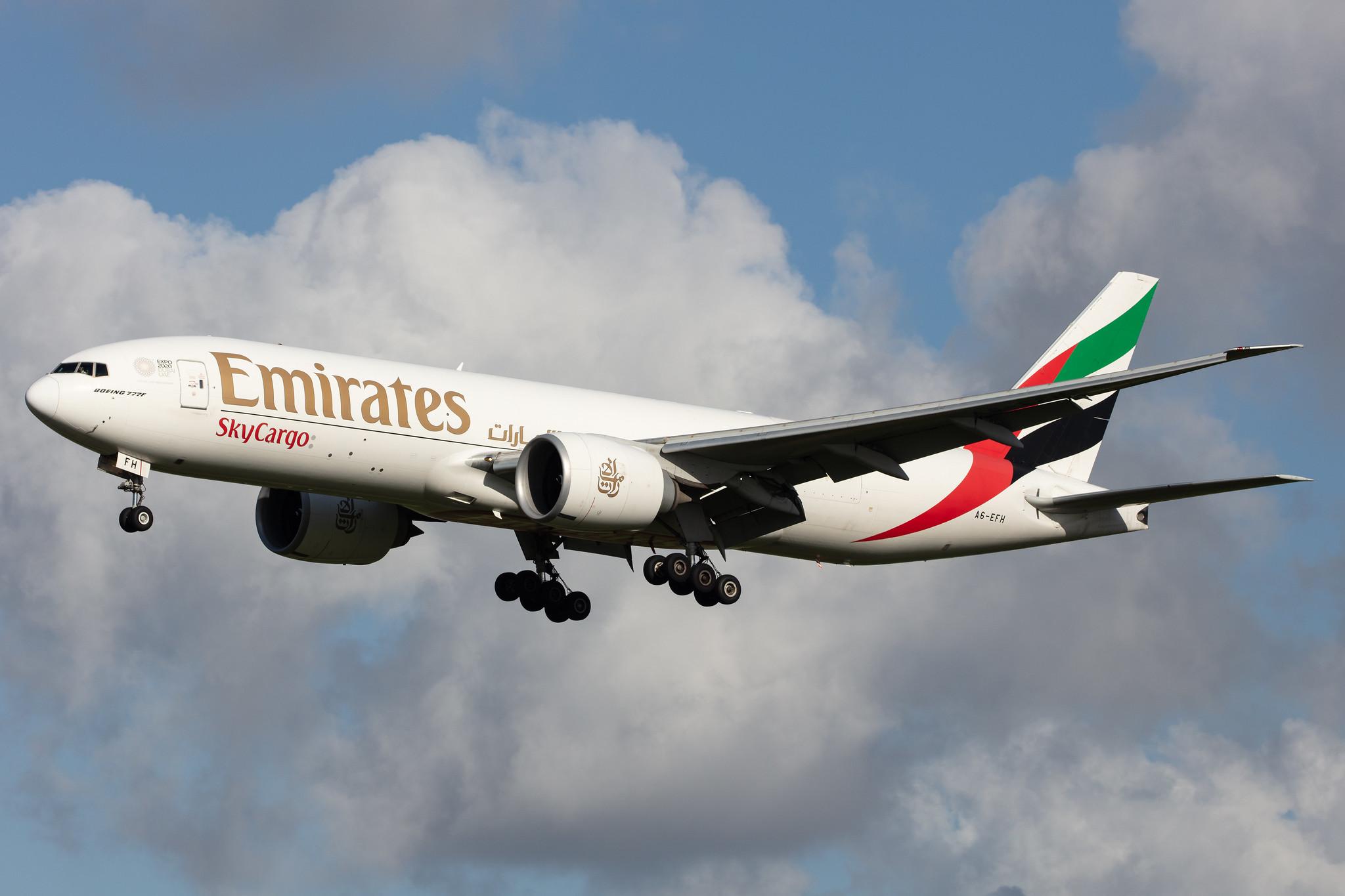 Amsterdam Airport Schiphol: Emirates SkyCargo (EK / UAE) | Operator: Emirates |  Boeing 777-F1H B77L | A6-EFH | MSN 35608
