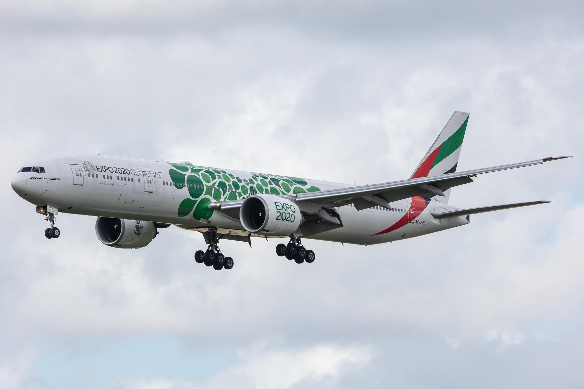 Amsterdam Airport Schiphol: Emirates (EK / UAE) |  Livery: Expo 2020 - Sustainability Livery |  Boeing 777-31H(ER) B77W | A6-EPL | MSN 42331