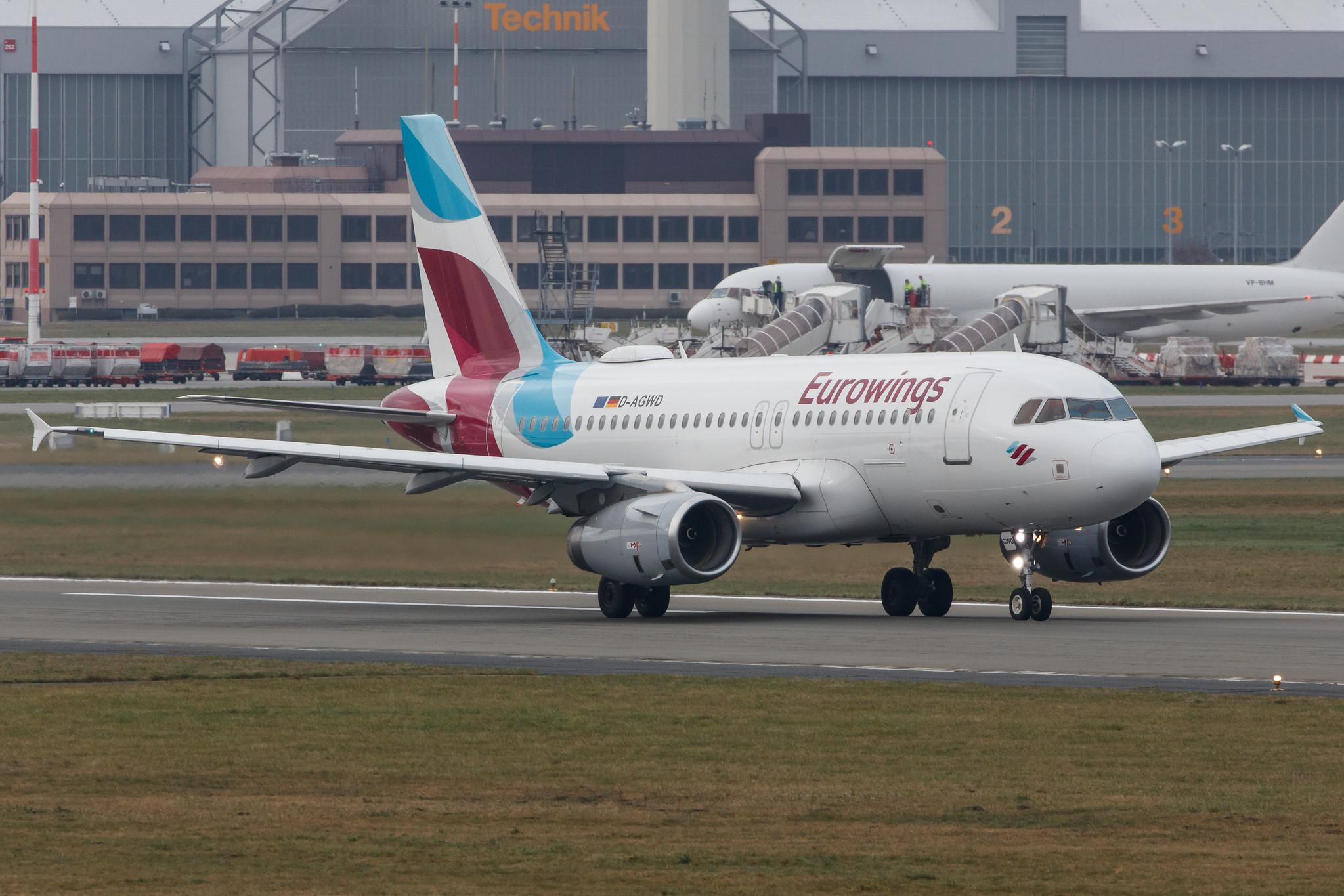 Hamburg Airport: Eurowings (EW / EWG) |  Airbus A319-132 A319 | D-AGWD | MSN 3011