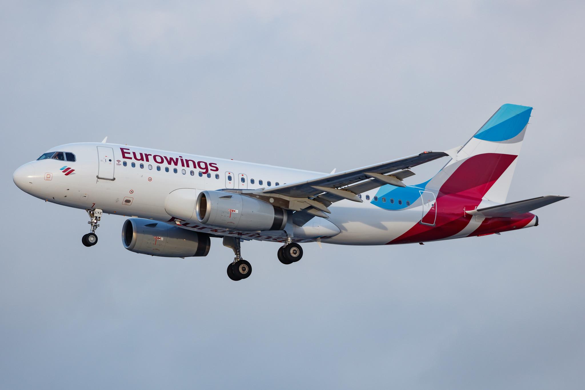 Hamburg Airport: Eurowings (EW / EWG) | Operator: Eurowings Europe |  Airbus A319-132 A319 | OE-LYZ | MSN 4227