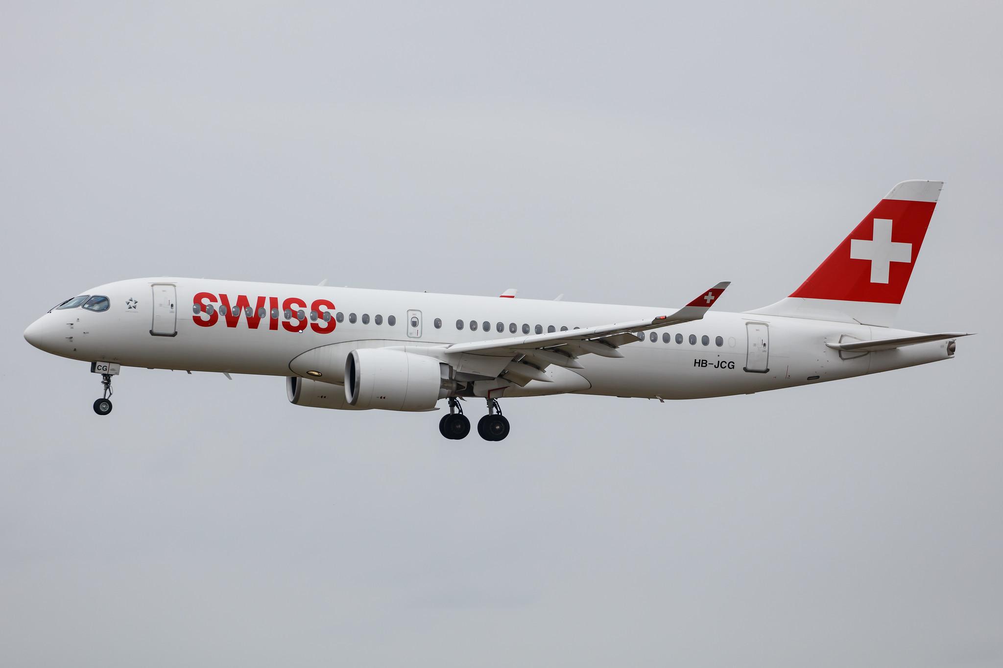 Hamburg Airport: Swiss (LX / SWR) |  Airbus A220-300 BCS3 | HB-JCG | MSN 55020