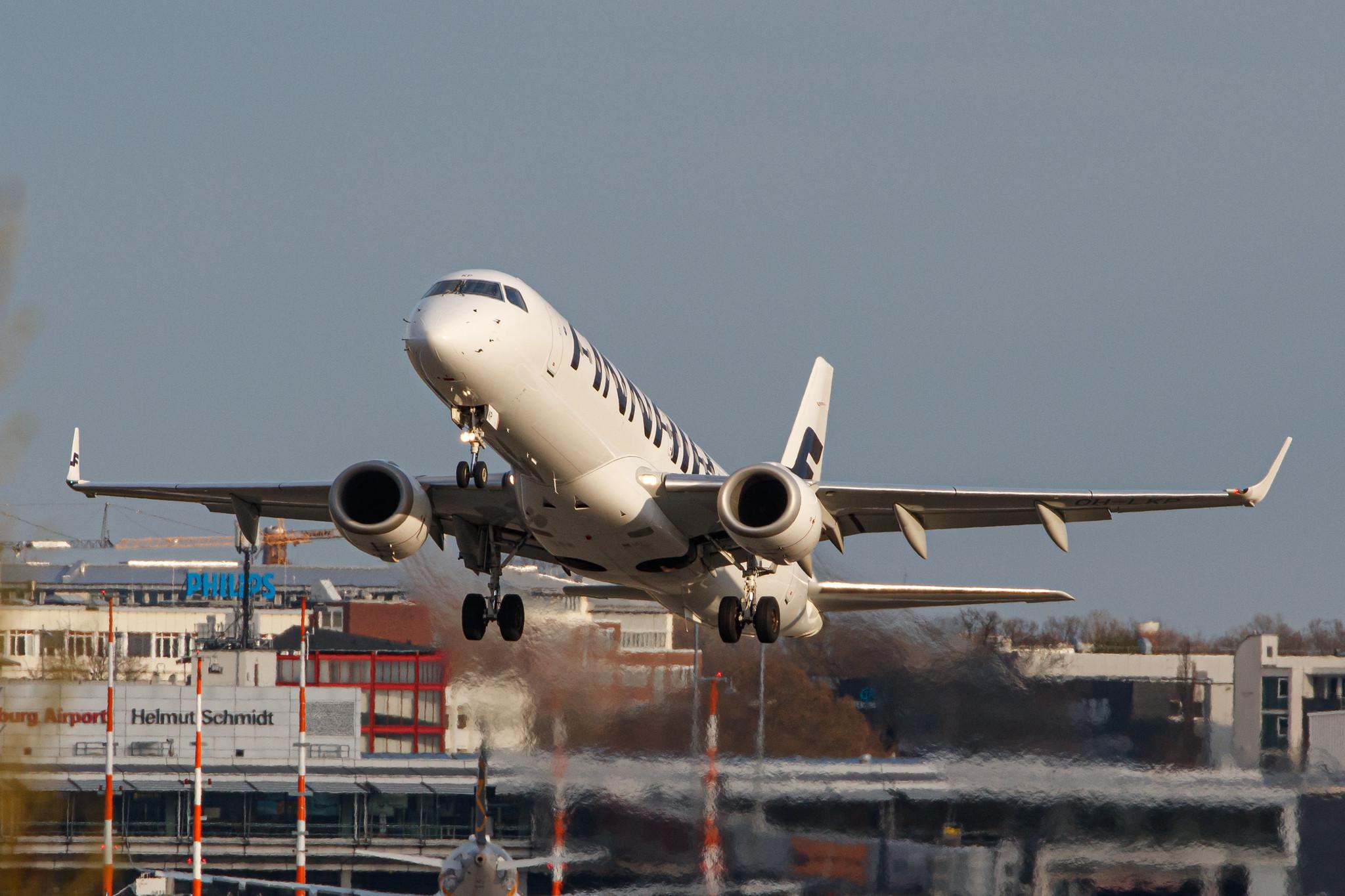 Hamburg Airport: Finnair (AY / FIN) | Operator: NORRA |  Embraer E190LR E190 | OH-LKP | MSN 19000416
