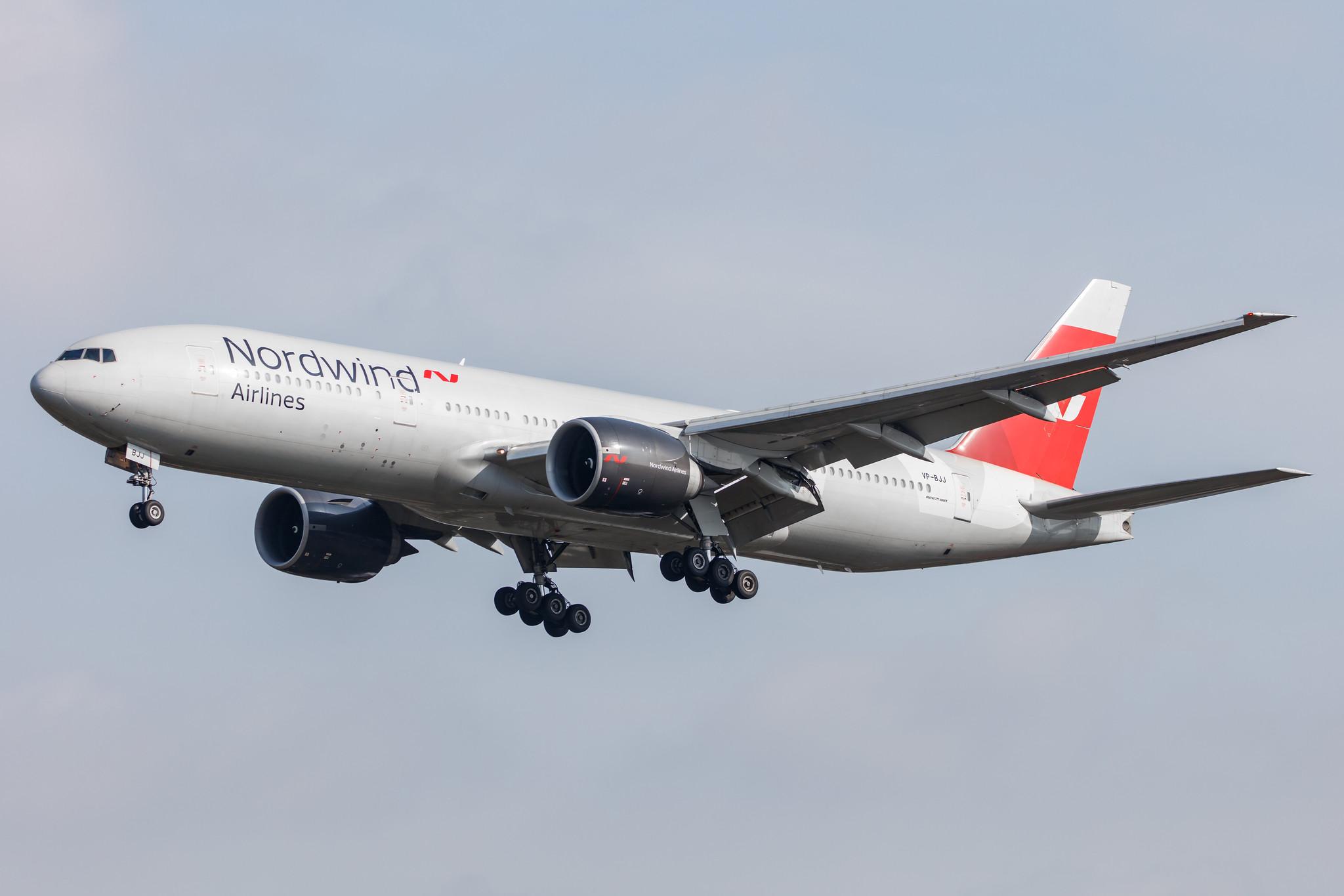 Hamburg Airport: Nordwind Airlines (N4 / NWS) |  Boeing 777-2Q8(ER) B772 | VP-BJJ | MSN 32719