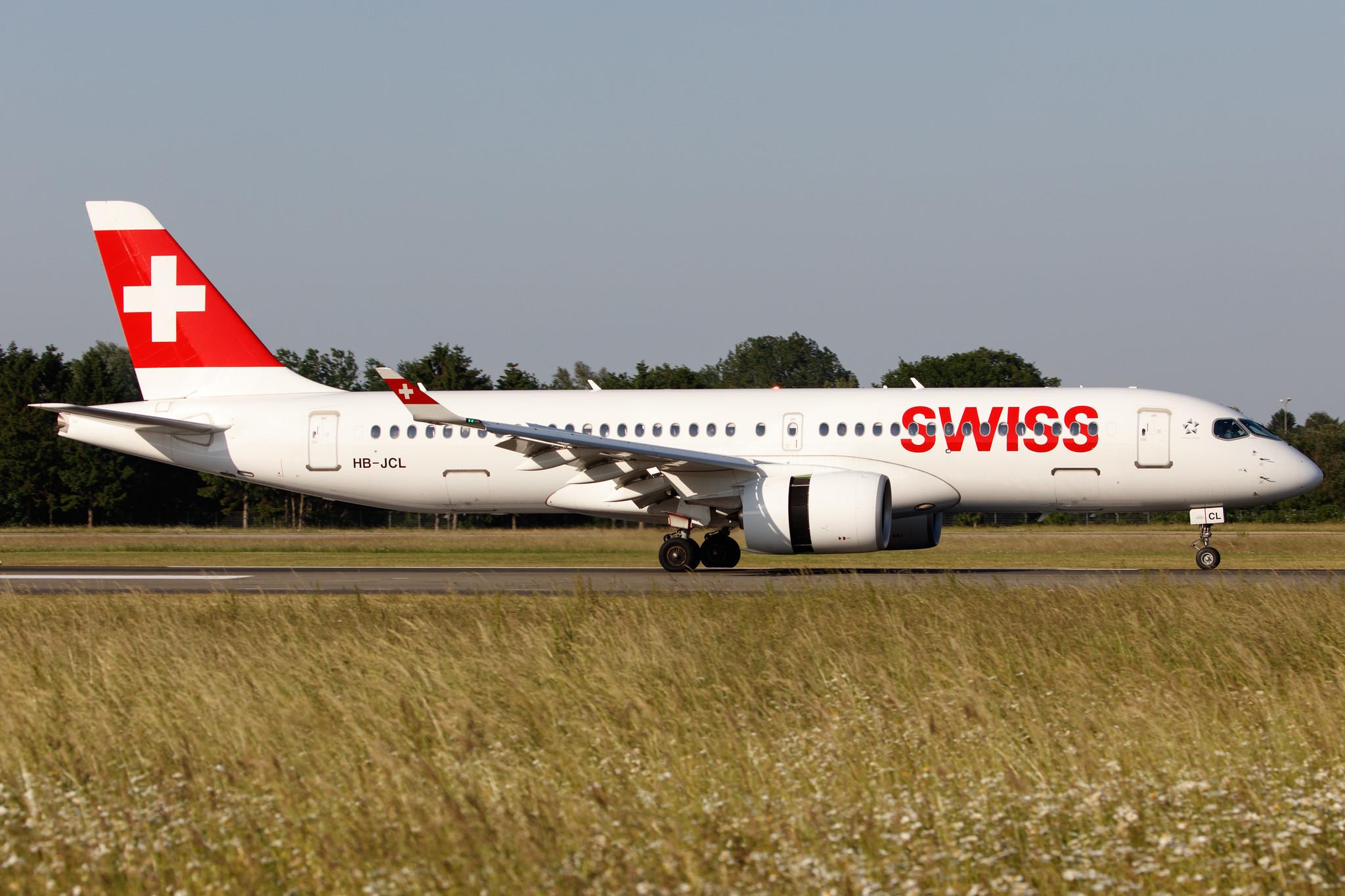 Hamburg Airport: Swiss (LX / SWR) |  Airbus A220-300 BCS3 | HB-JCL | MSN 55029