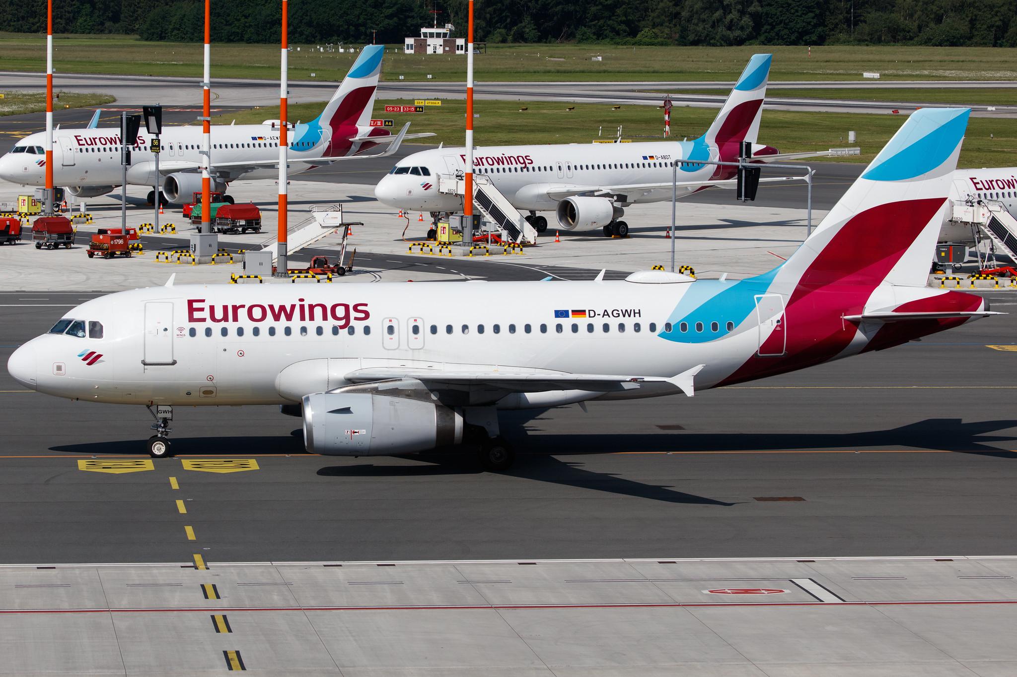 Hamburg Airport: Eurowings (EW / EWG) |  Airbus A319-132 A319 | D-AGWH | MSN 3352