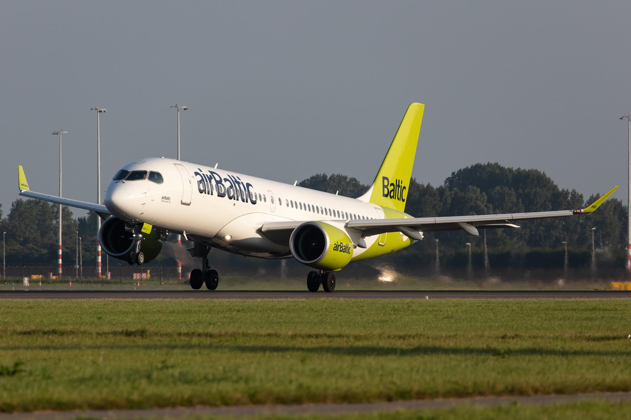 Amsterdam Schiphol: Air Baltic (BT / BTI) |  Airbus A220-300 BCS3 | YL-AAX | MSN 55094