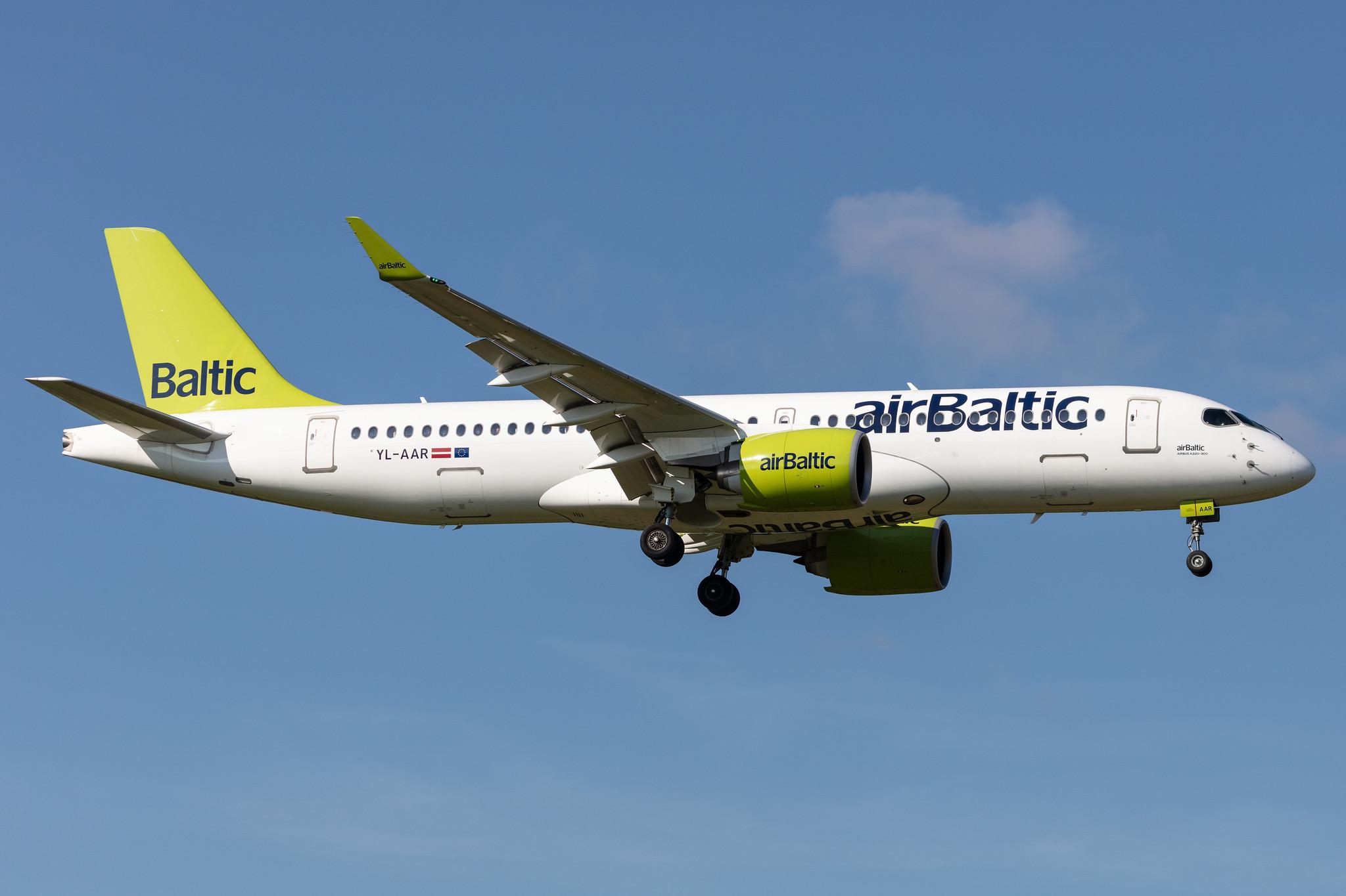 Hamburg Airport: Air Baltic (BT / BTI) |  Airbus A220-300 BCS3 | YL-AAR | MSN 55053
