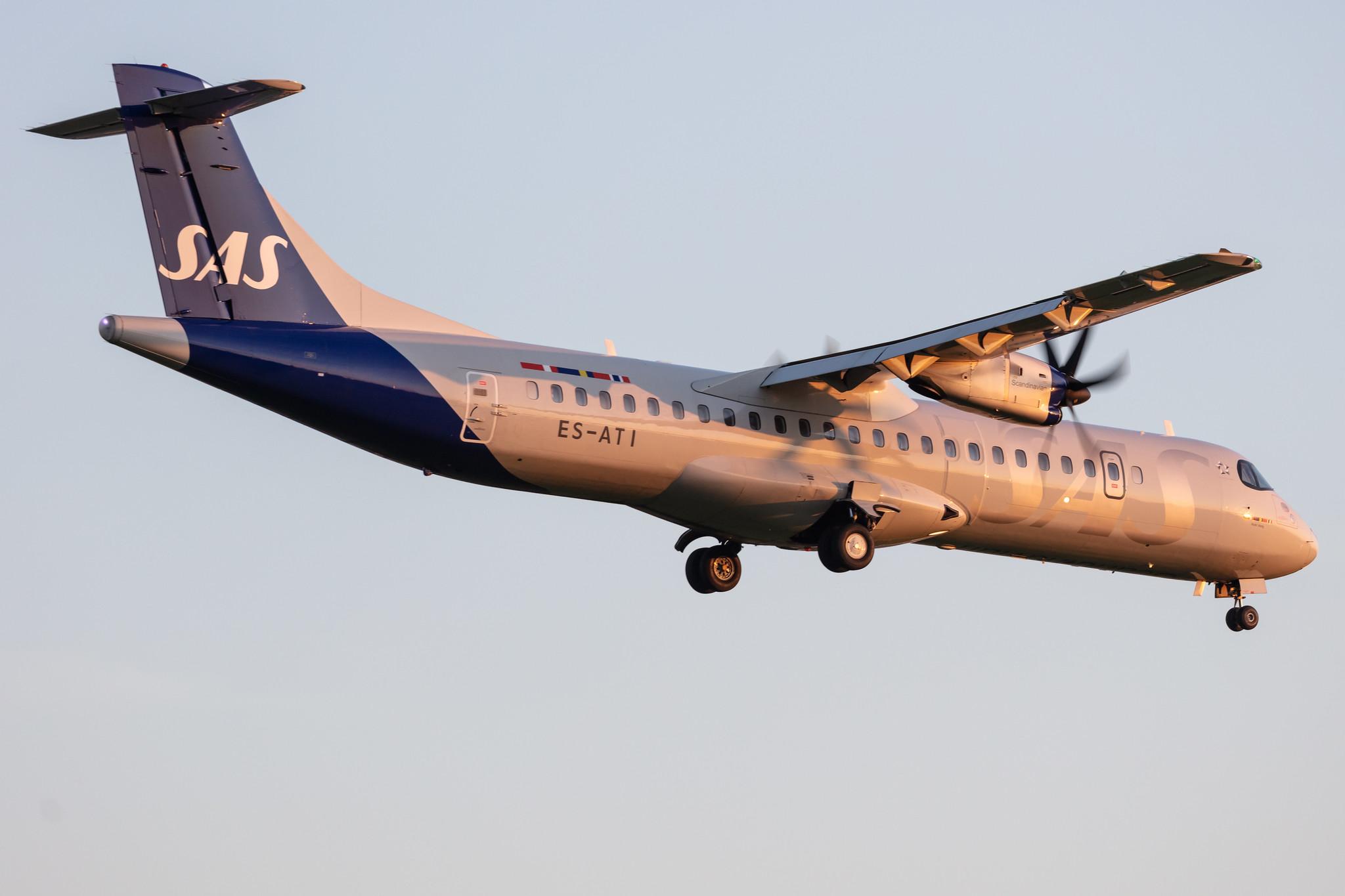 Hamburg Airport: SAS (SK / SAS) | Operator: Xfly |  ATR 72-600 AT76 | ES-ATI | MSN 1075