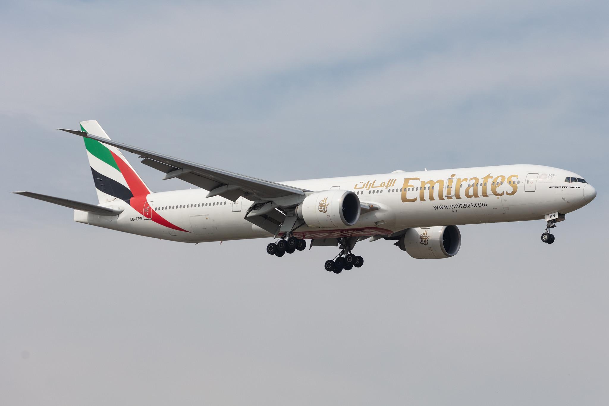Amsterdam Schiphol: Emirates (EK / UAE) |  Boeing 777-31H(ER) B77W | A6-EPN | MSN 42333