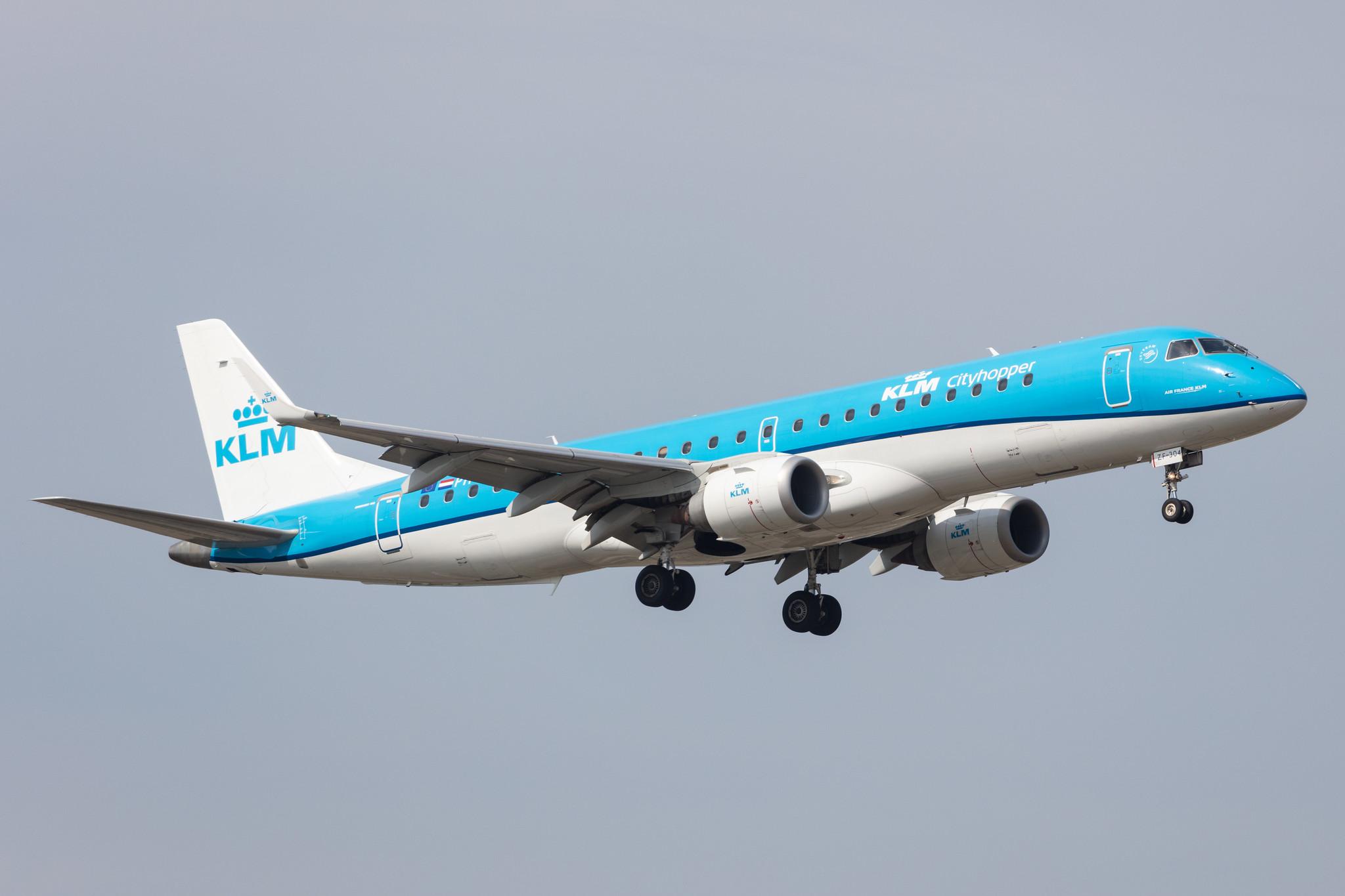 Amsterdam Schiphol: KLM (KL / KLM) | Operator: KLM Cityhopper |  Embraer E190STD E190 | PH-EZF | MSN 19000304