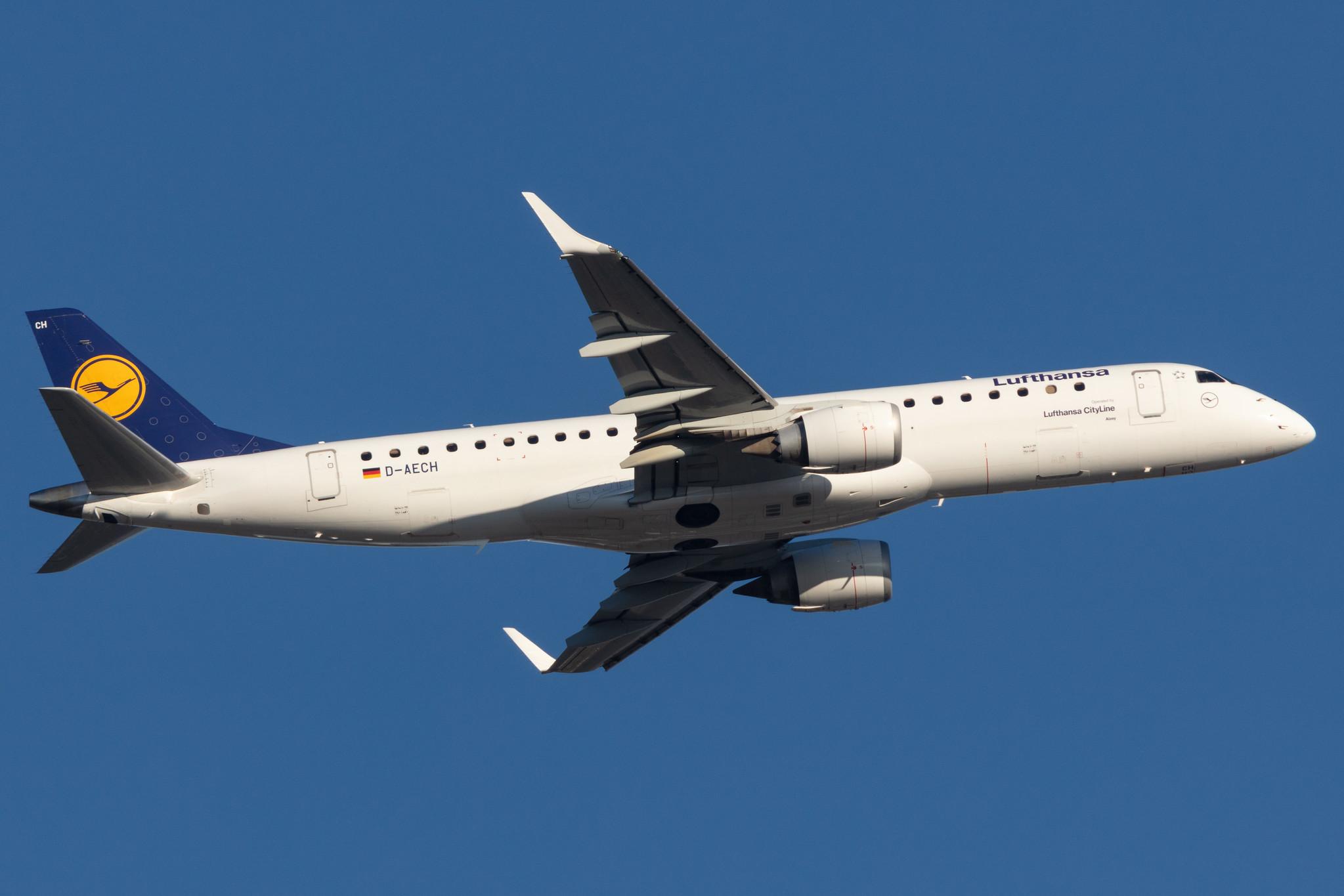 Frankfurt Airport: Lufthansa (LH / DLH) | Operator: Lufthansa CityLine |  Embraer E190LR E190 | D-AECH | MSN 19000376